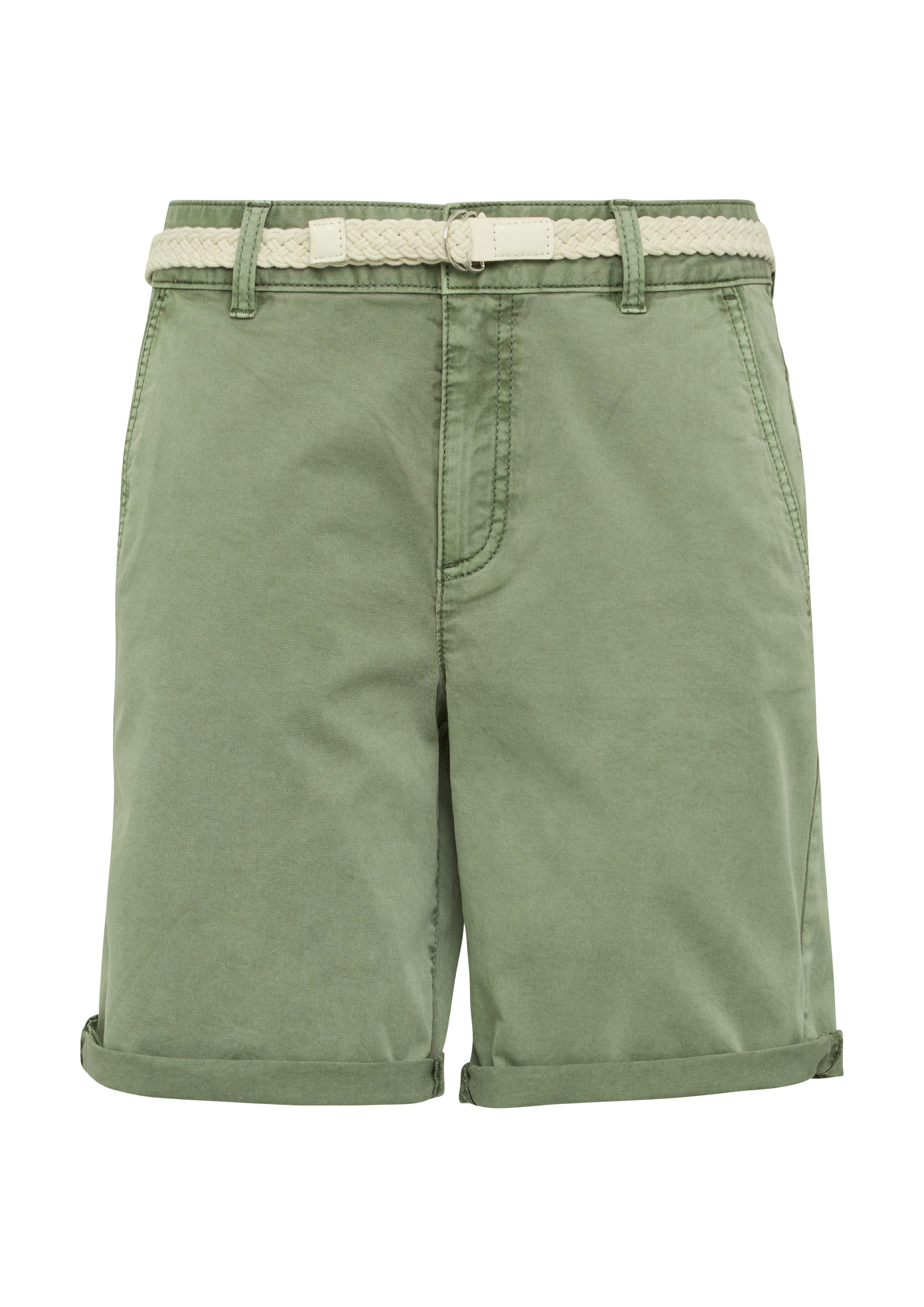 s.Oliver Chinoshorts Sommerhose mit geflochtenem Gürtel