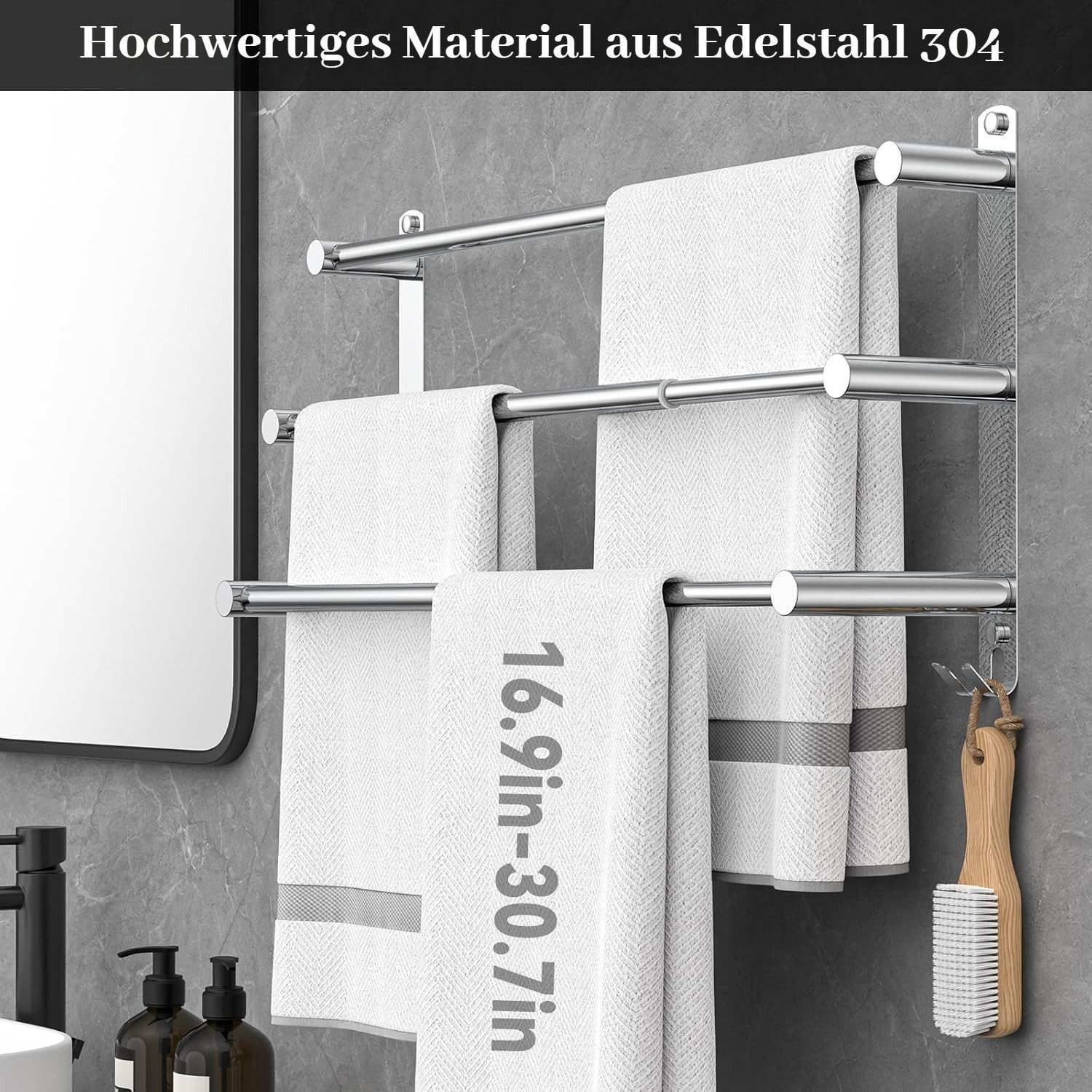 BlingBin Handtuchhalter Ausziehbar 43-78CM ohne Bohren Edelstahl Handtuchst günstig online kaufen