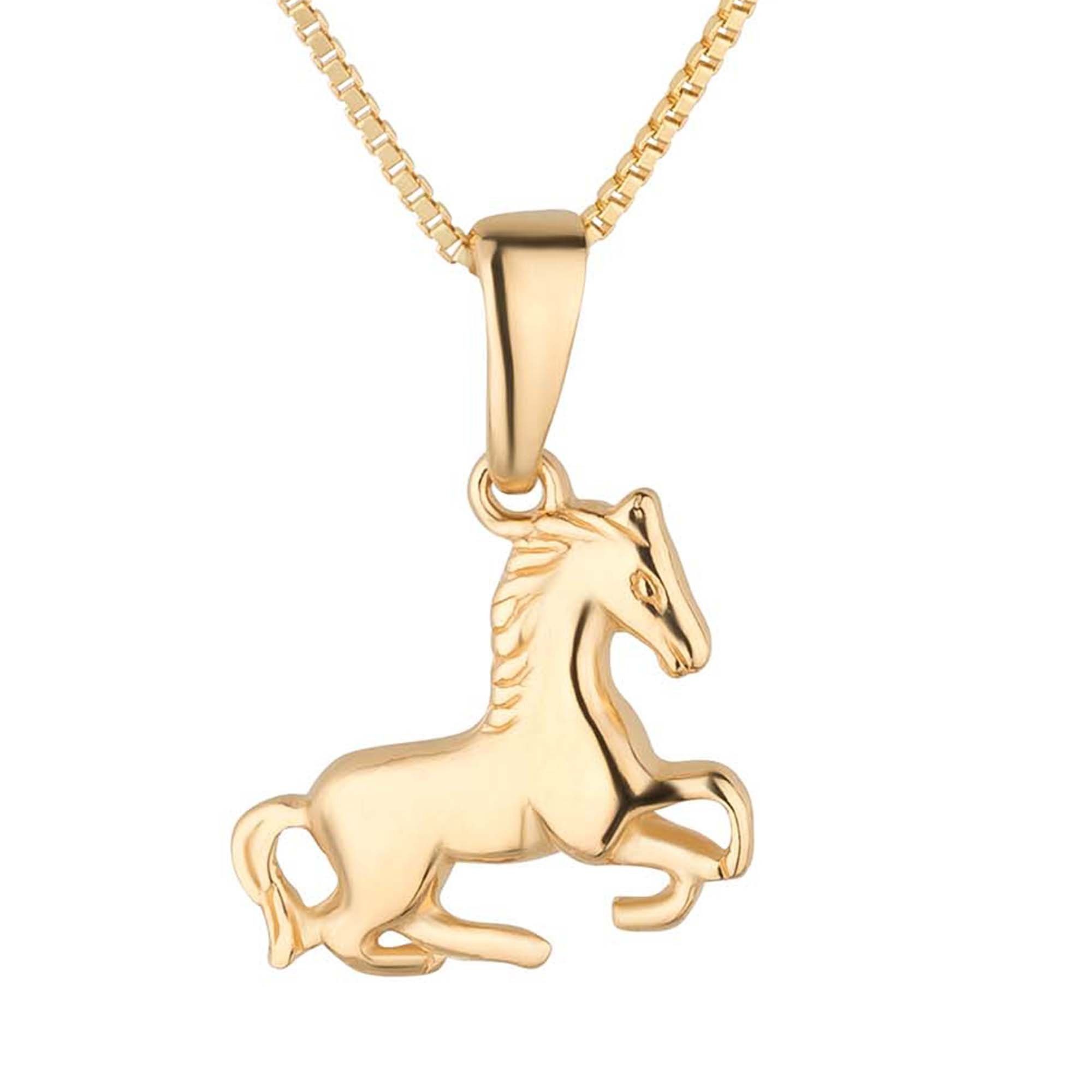 Kettenanhänger Anhänger Pferd Pony 925 Silber gold Kinder Mädchen Damen