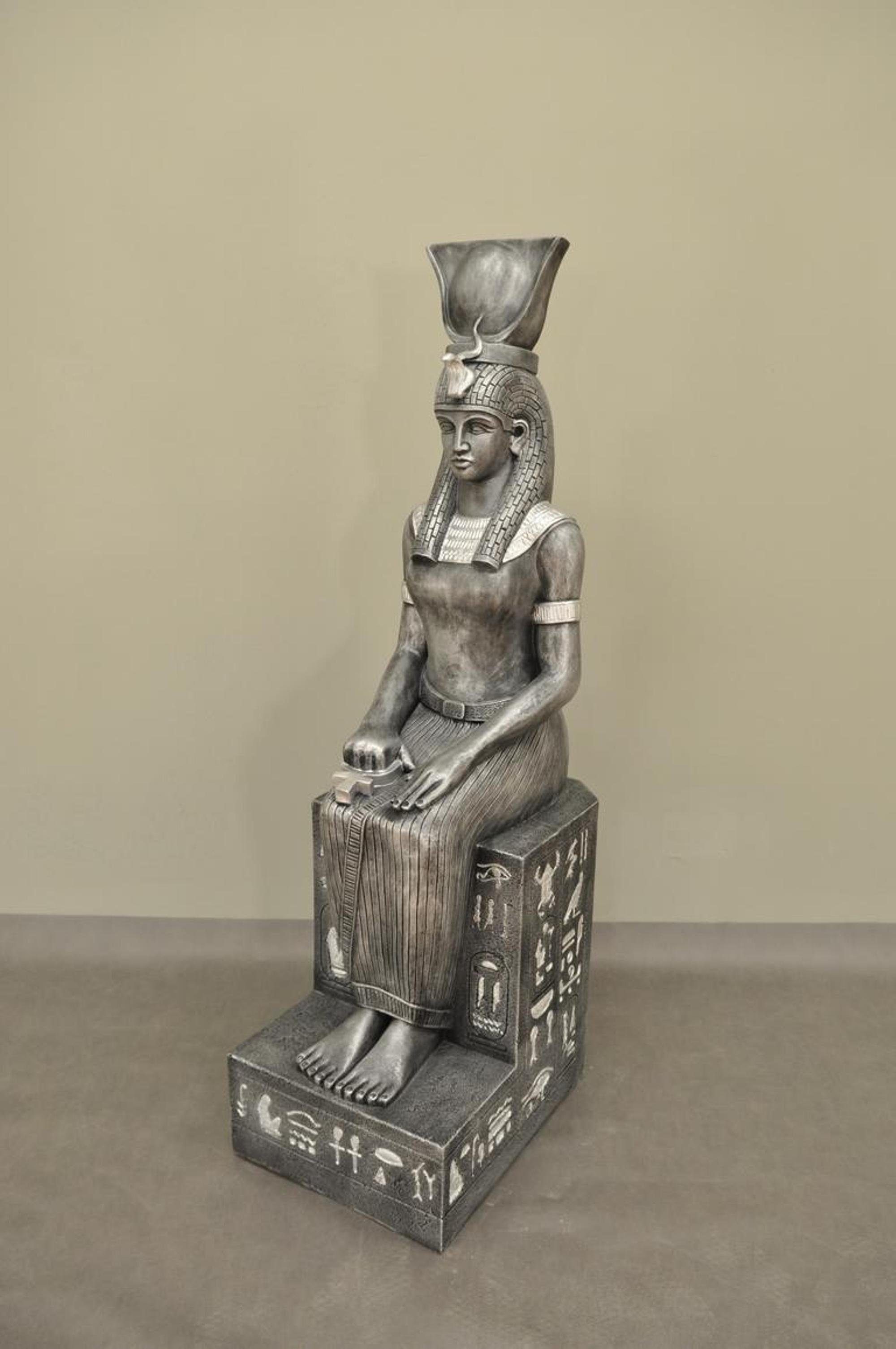 JVmoebel Skulptur Ägyptische Pharao Statue Skulptur Figuren Skulpturen Dekoration 123cm Grau