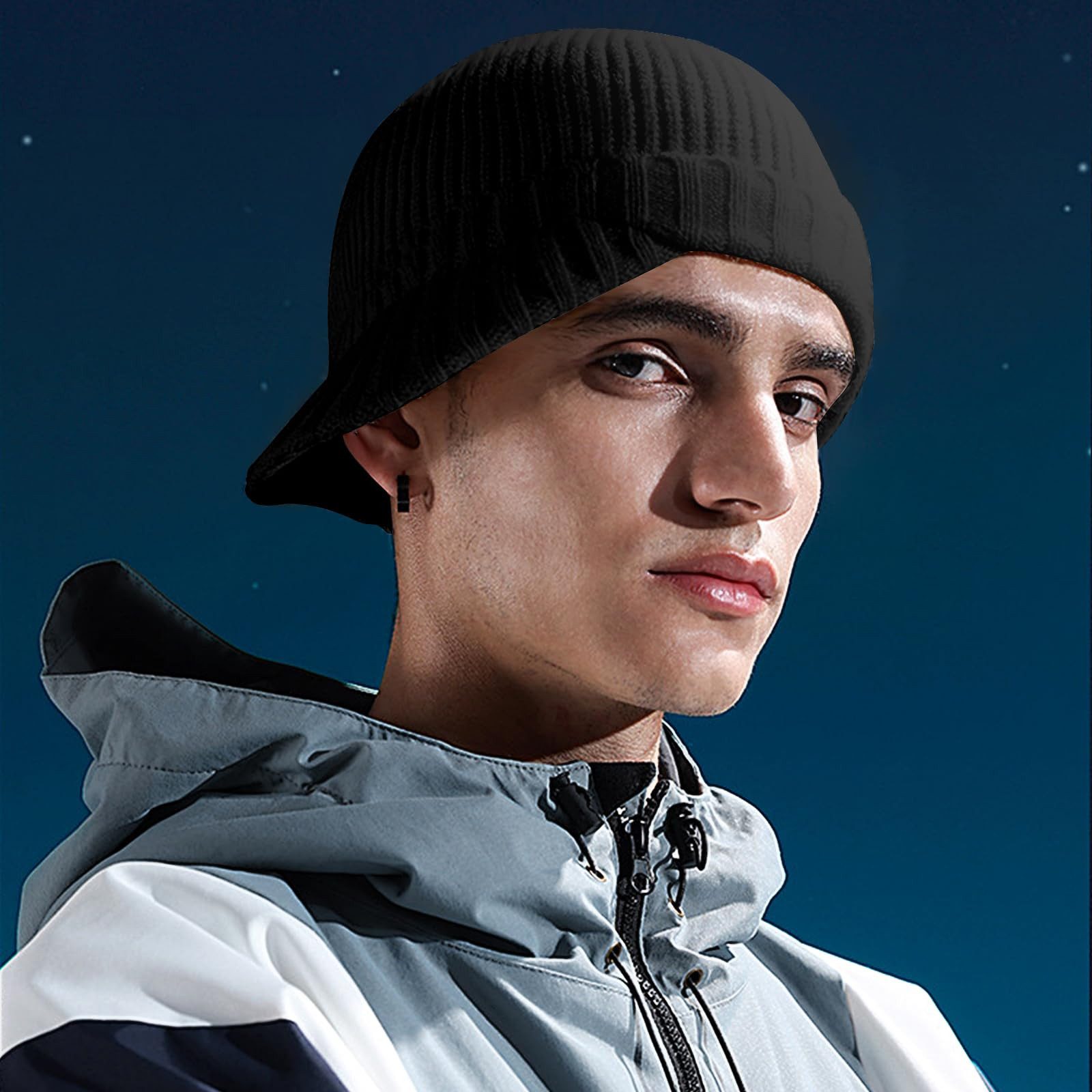 Coonoor Strickmütze Beanie für Damen und Herren, Strickmützen mit Krempe, Wintermütze (1-St) Warm mützen für den Alltag