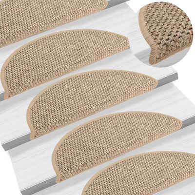 Stufenmatte Treppenmatten Selbstklebend Sisal 15 Stk. 56x17x3cm Dunkelbeige, vidaXL, Andere