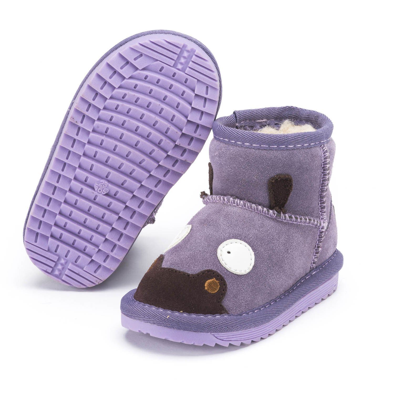 Snugs SNUGS Lammfell Stiefel Kinder - Warm und bequem Winterstiefel Kinder Winterstiefel (Wild-Leder Stiefel, Lammfell Schuhe) Stiefel für Kinder