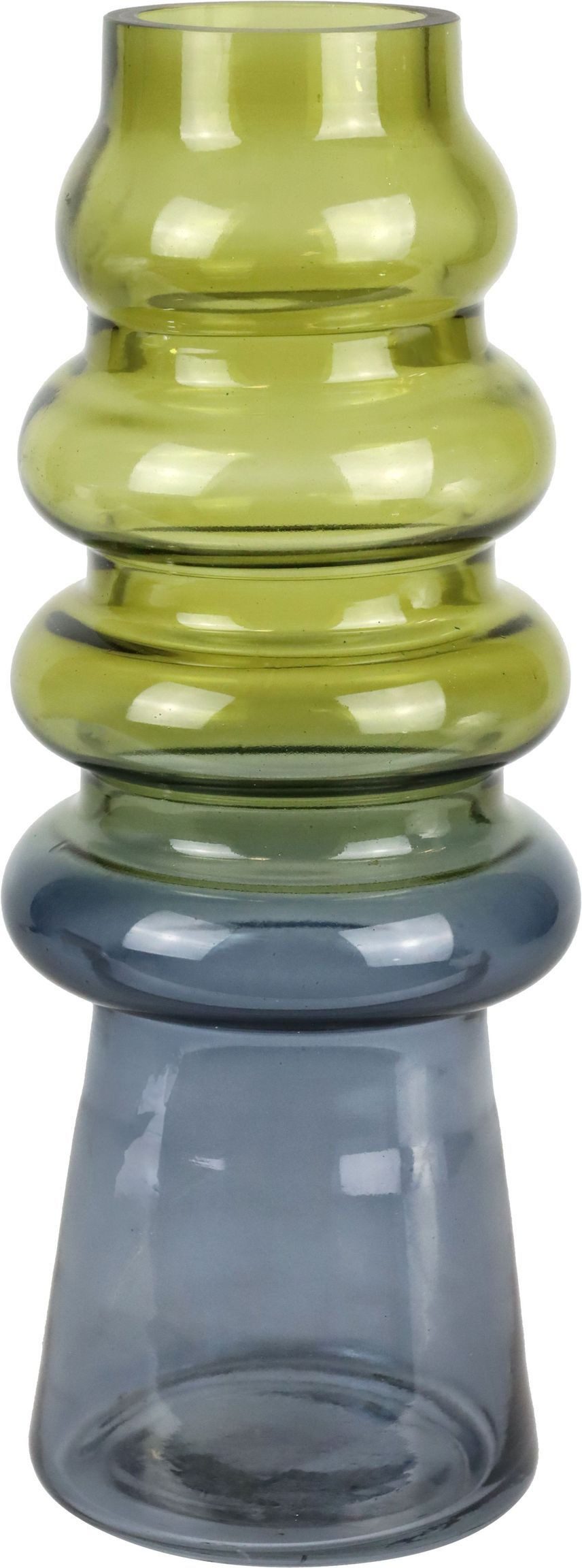 FURNARO Dekovase (1 St), Schlanke Vase mit fließendem Farbverlauf in Grünblau