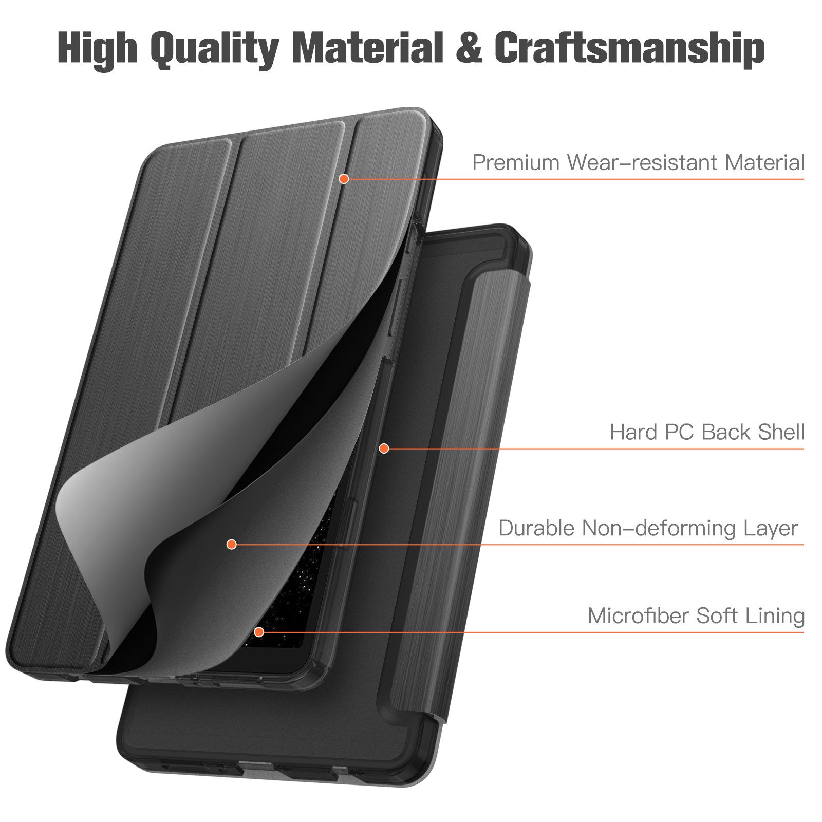 Fintie Tablet-Hülle für Samsung Galaxy Tab A11 8,7" 2025/ Tab A9 8.7 Zoll Tablet, Ultra Dünn Schutzhülle mit Transparenter Rückseite – Bild 5 von 5