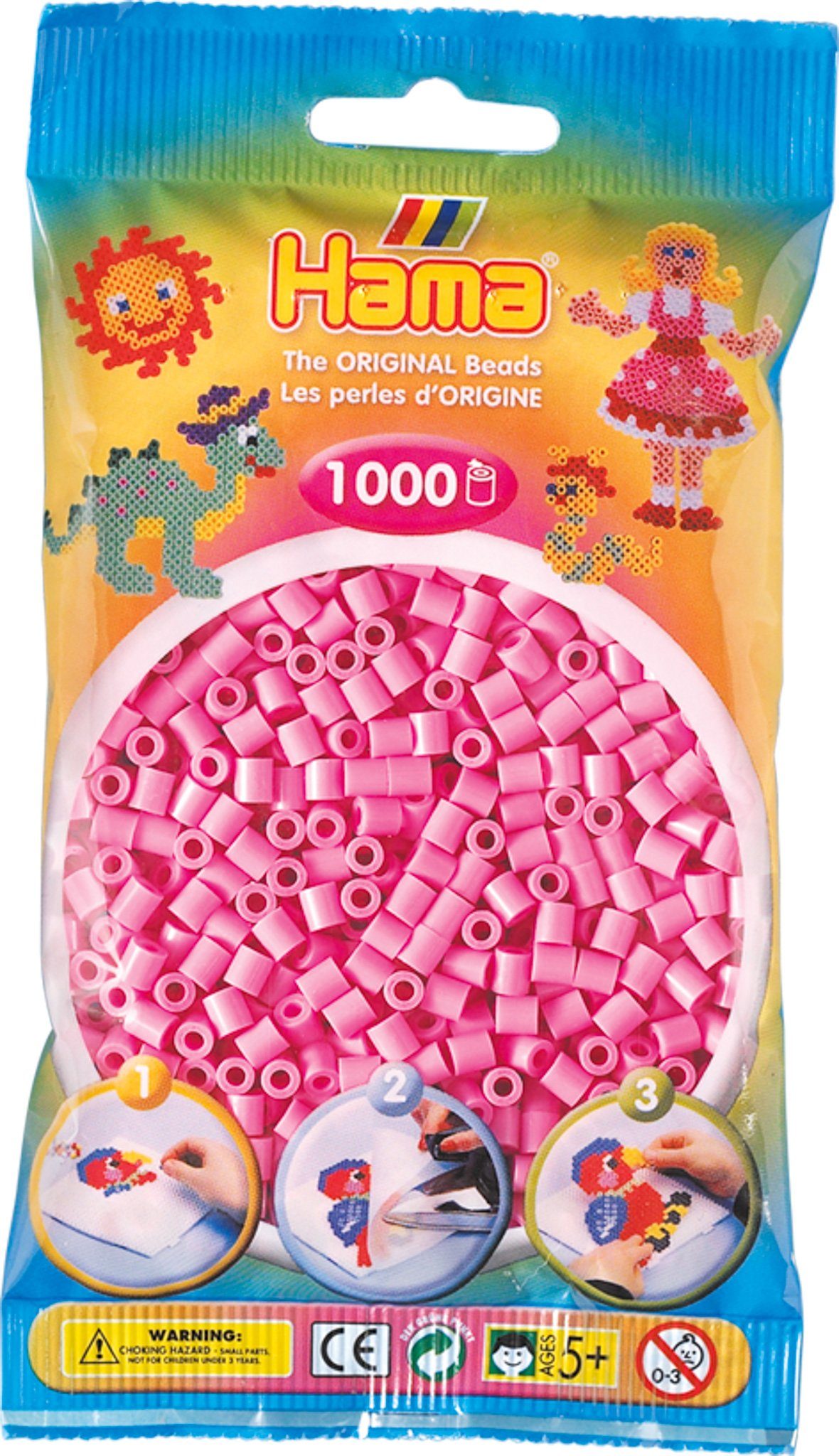 HAMA Bügelperlen midi, pastell-pink, im Beutel