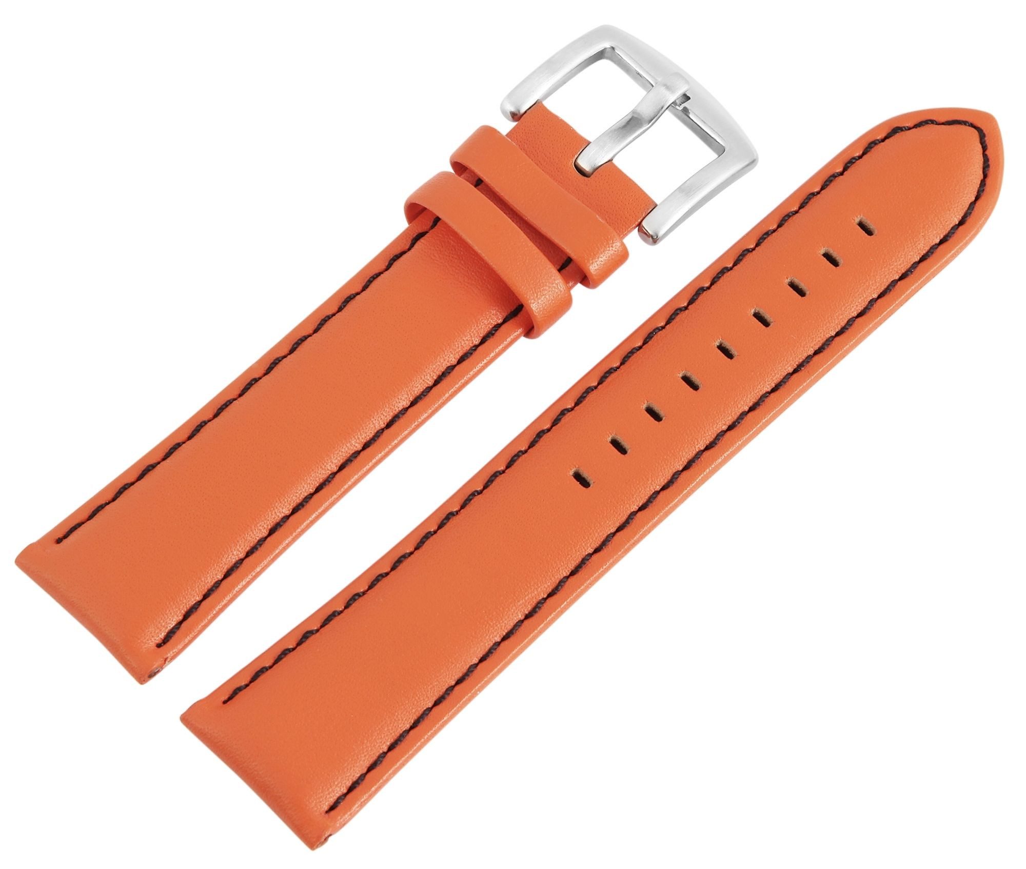 STEINMEISTER Uhrenarmband 8000110 Echtleder-Uhrenarmband, orange, schwarze günstig online kaufen