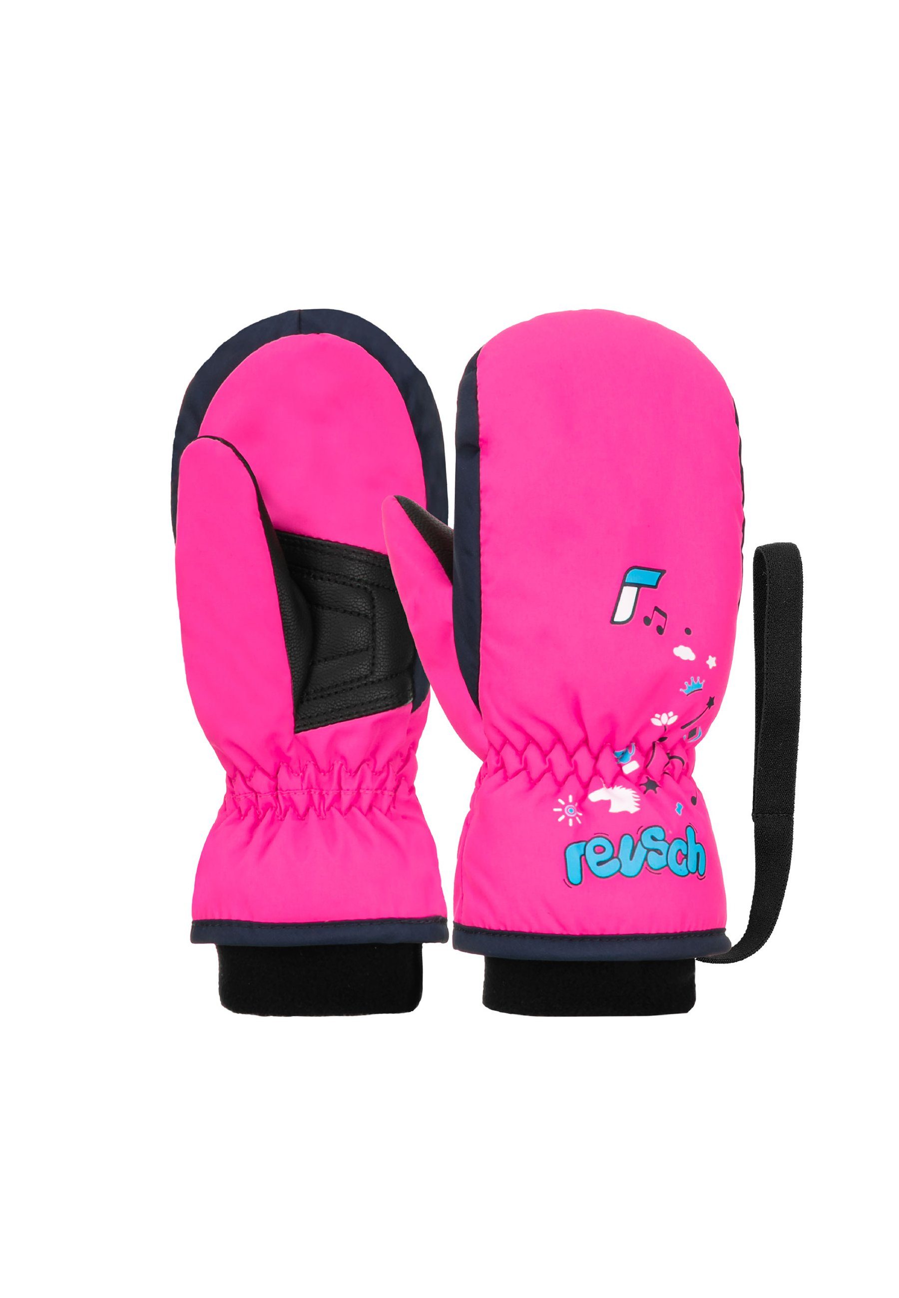 Reusch Fäustlinge Kids Mitten pink-blau mit Handgelenkschlaufe praktischer