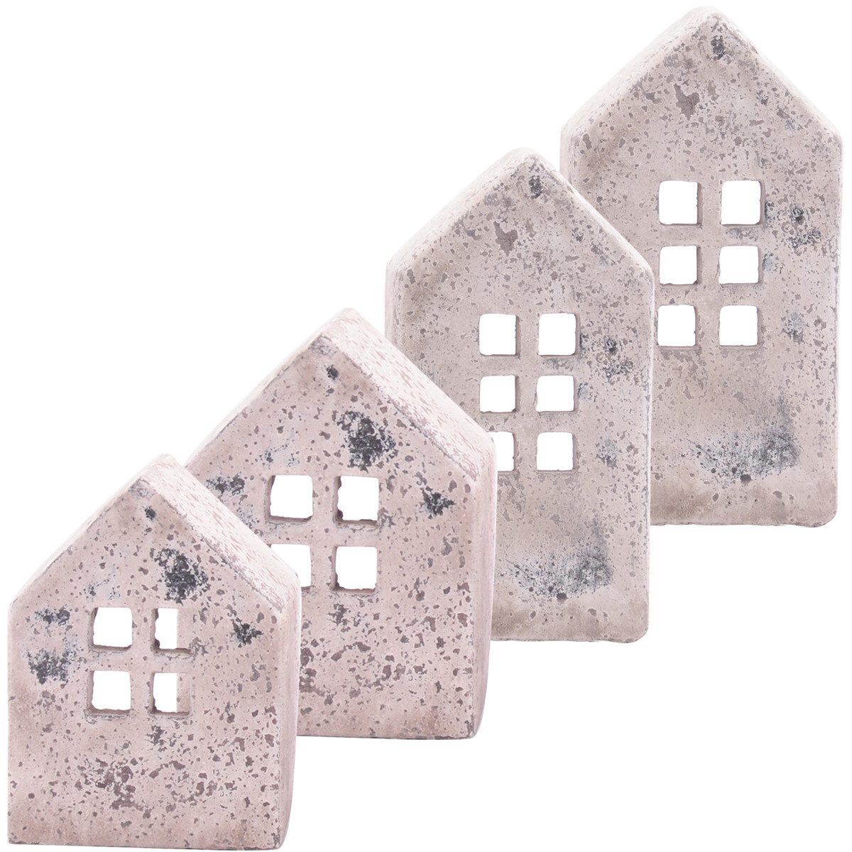 matches21 HOME & HOBBY Kerzenhalter Windlicht Haus Antik Optik Zement creme günstig online kaufen