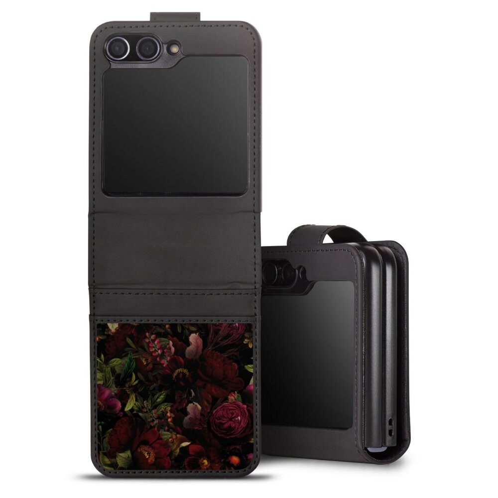 DeinDesign Handyhülle Utart Blumen Wiese Dunkle Blumenwiese, Samsung Galaxy Z Flip 5 Hülle Handy Flip Case Wallet Cover