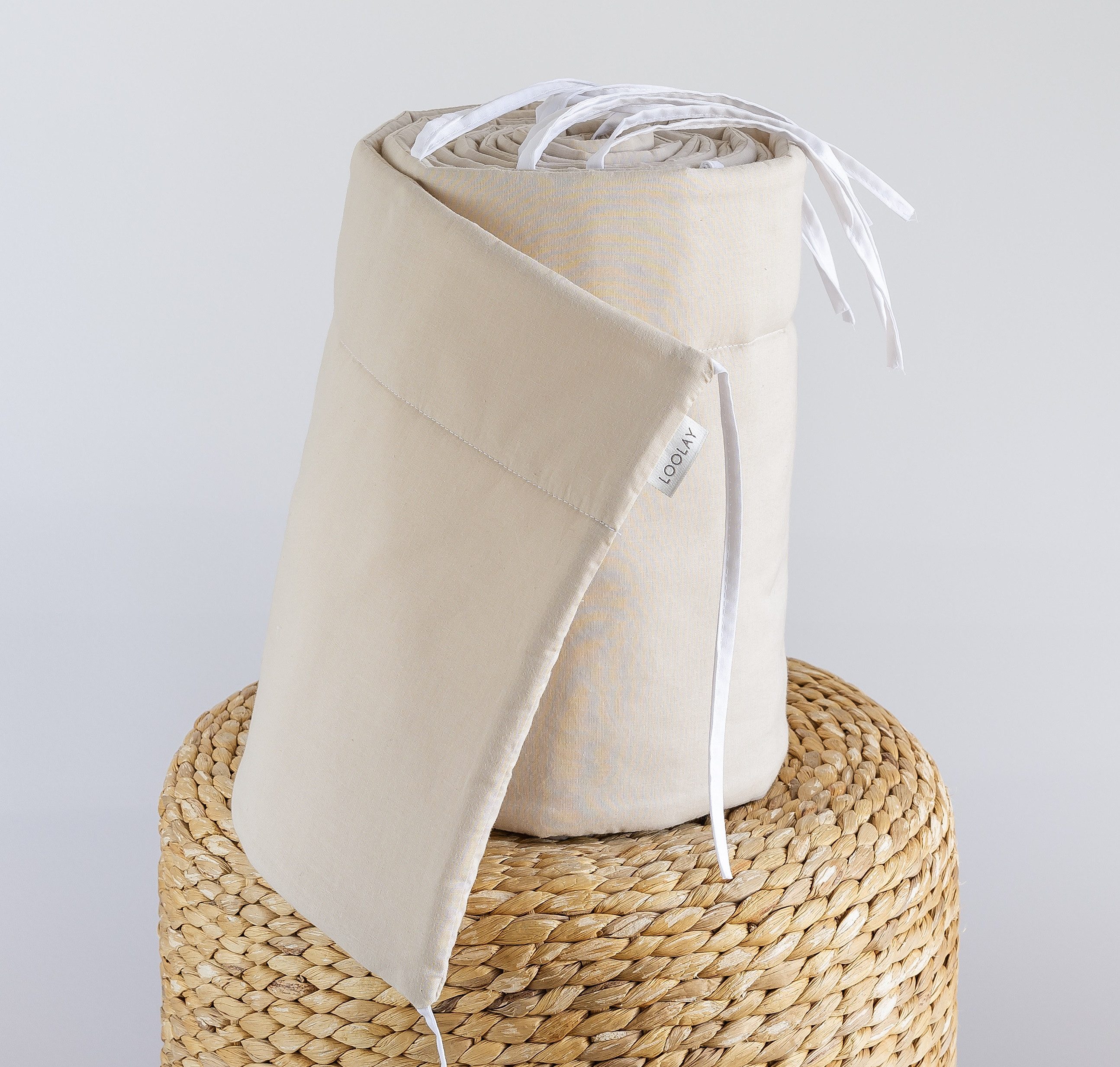 Bettnestchen BEIGE Taupe BIO-Baumwolle Atmungsaktives Babybett BETTUMRANDUNG