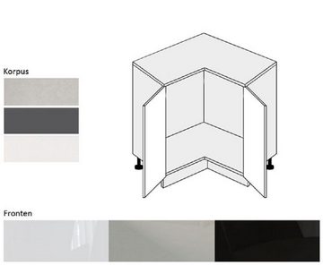 Feldmann-Wohnen Eckunterschrank ESSEN (Unterschrank, Küchenschrank) ES-D12/90 mit Topfkarussell - Korpus- und Frontfarbe wählbar