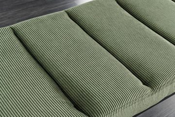 LebensWohnArt Sitzbank Elegante Sitzbank PLANO 80cm grün Cord