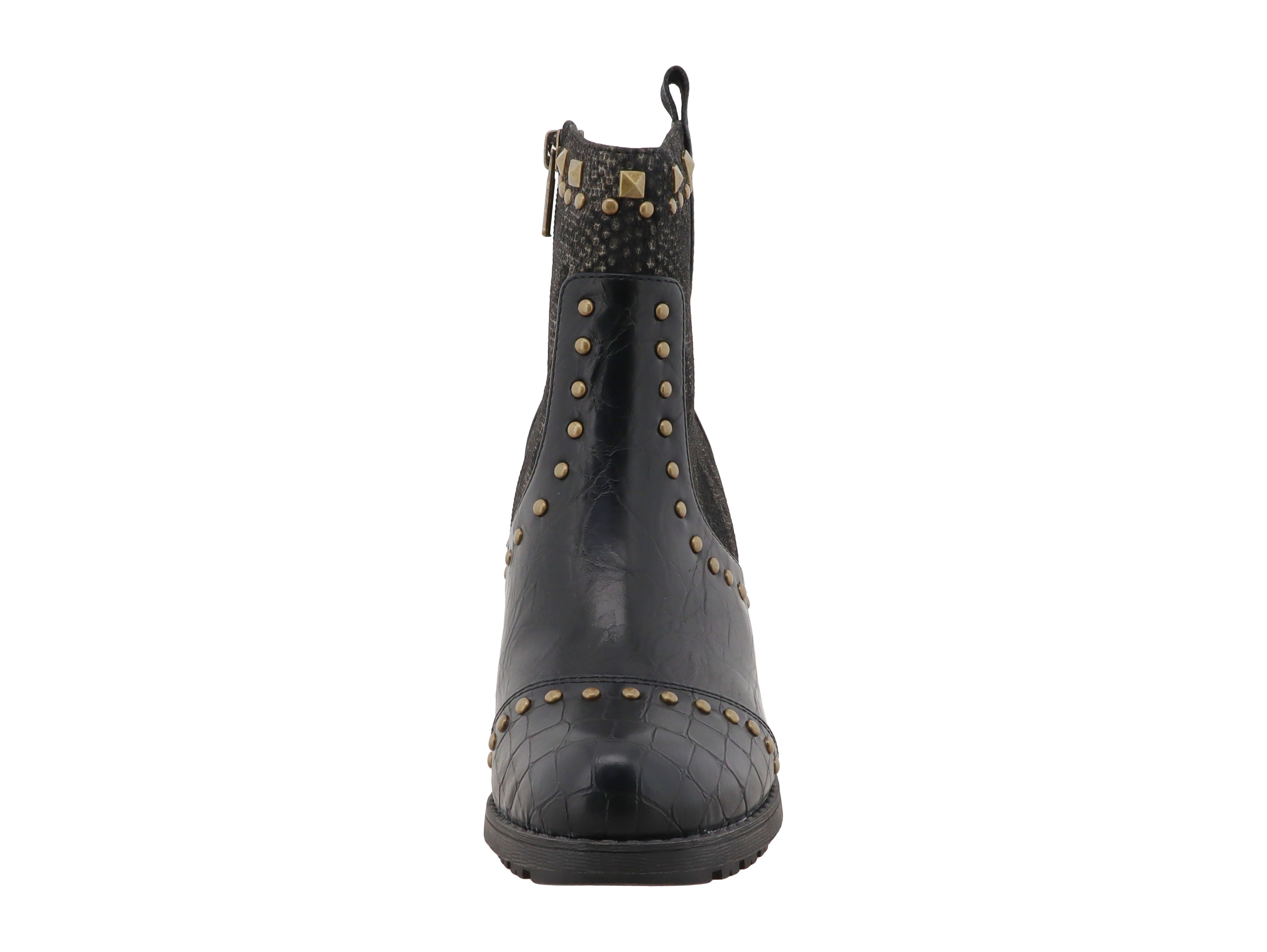Mustang Shoes Stiefel Stiefelette Blockabsatz, Ankleboots mit vielen Nieten besetzt – Bild 3 von 4