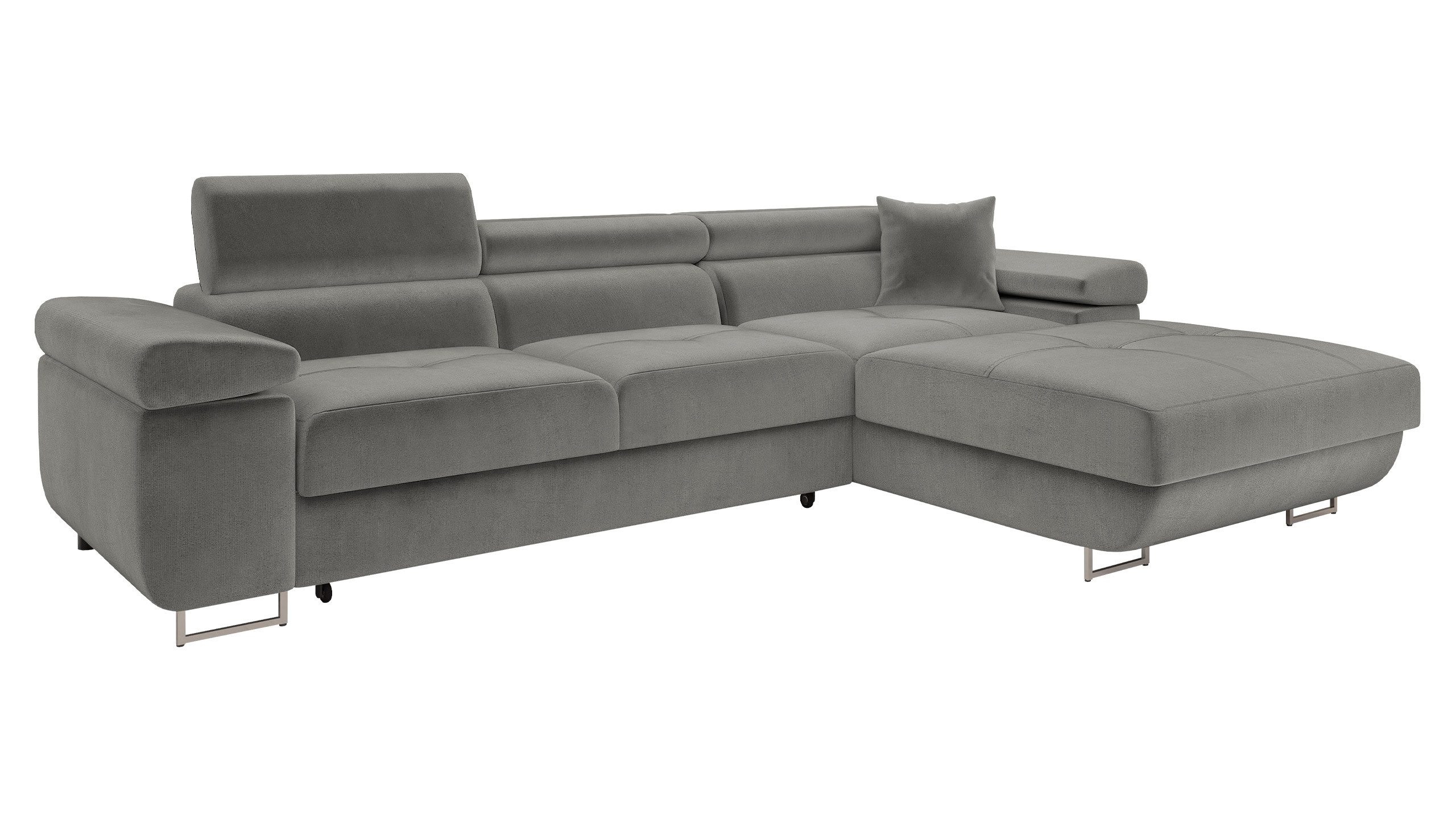 MIRJAN24 Ecksofa Torezio Mini, mit Bettkasten und Schlaffunktion, Einstellbare Kopfstützen, 280x170x70-90 cm