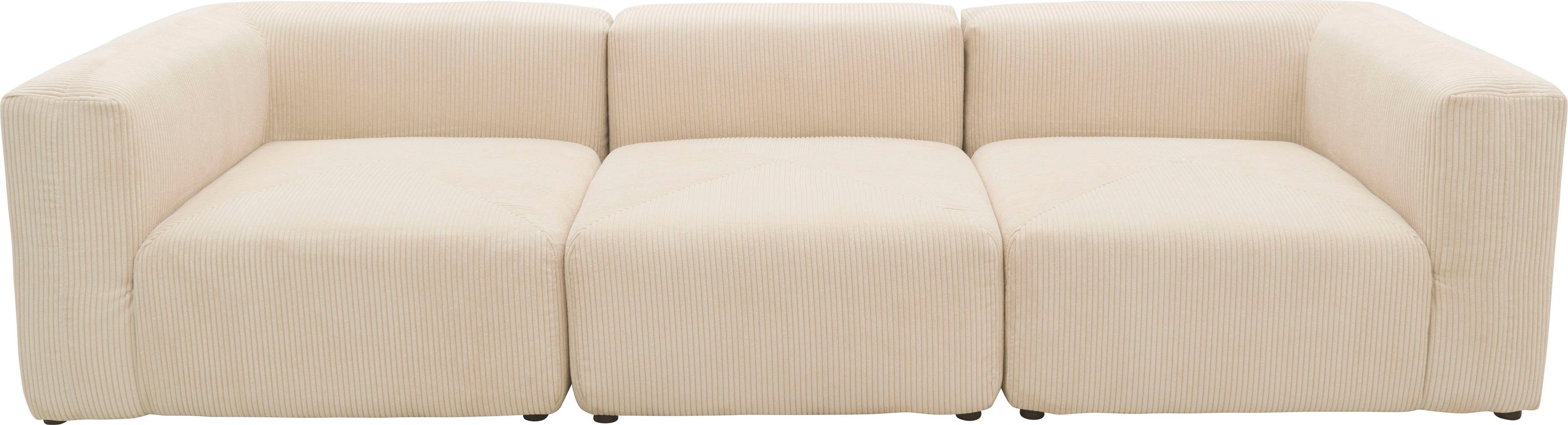 Mittelelement Big-Sofa Cord-Bezug, ein Eck- RAUM.ID Gerrid, Modulen: creme aus und bestehend 2