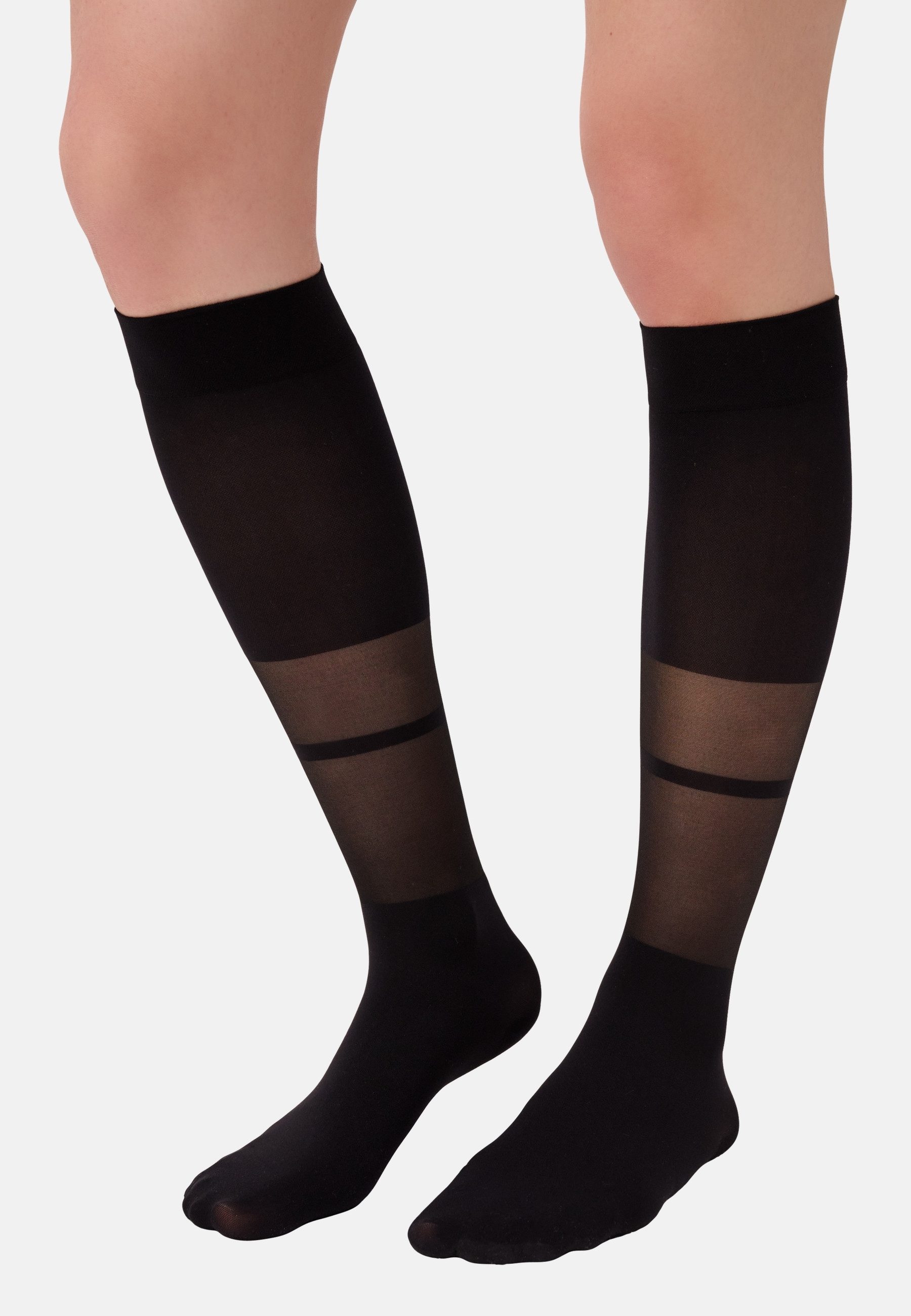 ITEM m6 Kniestrümpfe Damen Stripes Conscious Kompression Streifen nachhaltig Streifenmuster, Kompression, leichte Beine, made in Germany