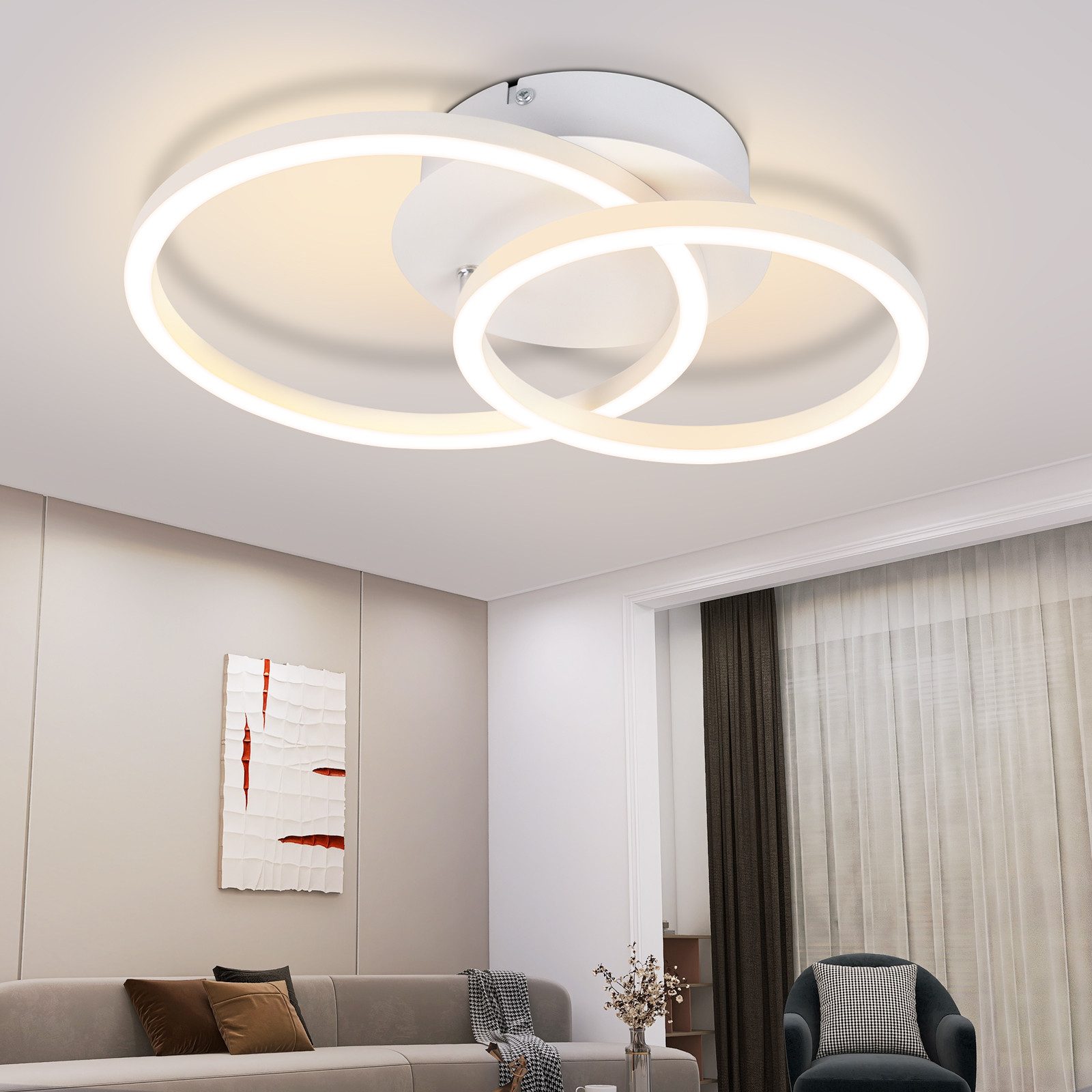 Nettlife LED Deckenleuchte Rund 2 Ringe günstig online kaufen