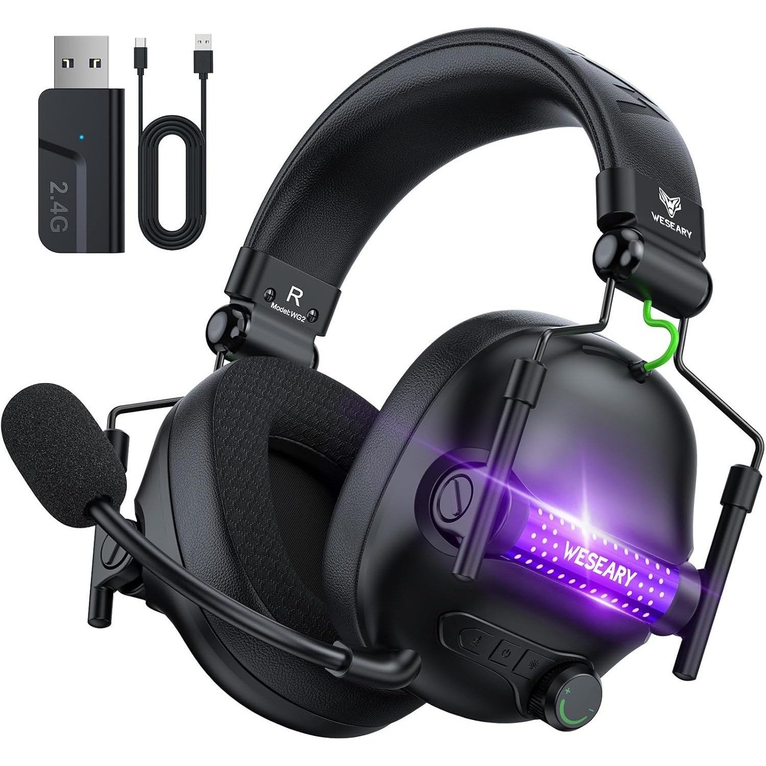 WG2 Wireless Gaming Headsets mit Mikrofon für PS5, PS4, PC, Switch Gaming-Headset