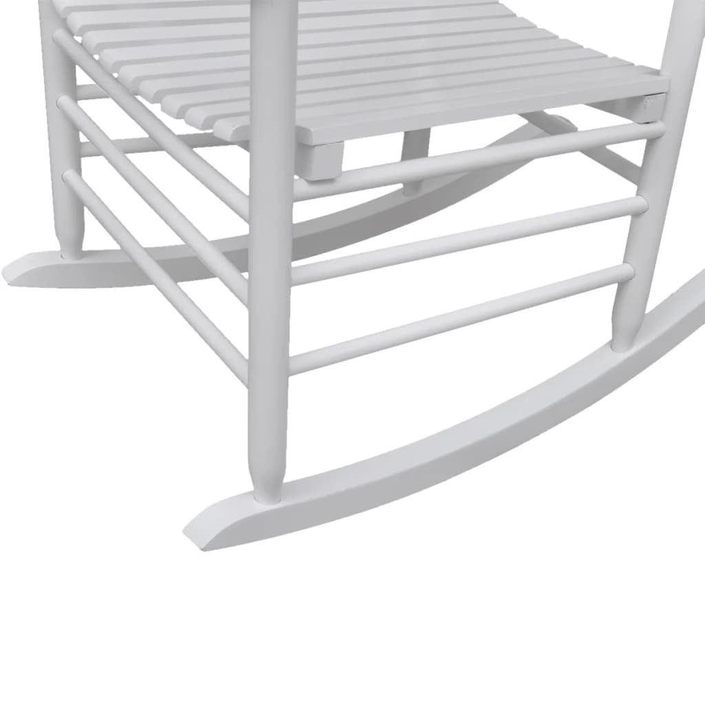 vidaXL Stuhl Holz Sitzfläche Weiß Weiß Gebogener Weiß Schaukelstuhl mit 
