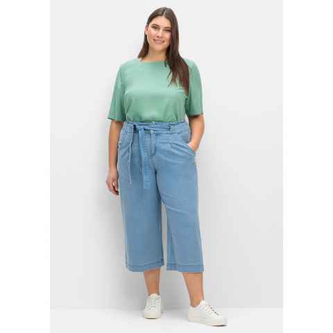 Sheego Stretch-Jeans Große Größen mit High-Waist-Bund und Bindegürtel