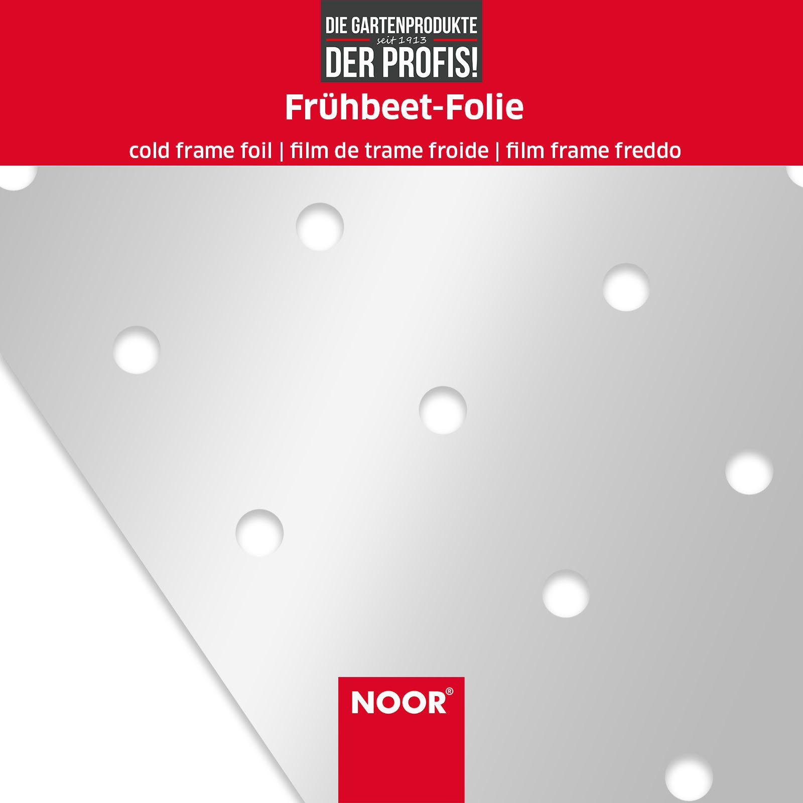 NOOR Frühbeet Folie für Anzucht von Pflanzen - 150 cm x 10 m gelocht, Frühbeetfolie fördert Pflanzenwachstum und Ernteertrag