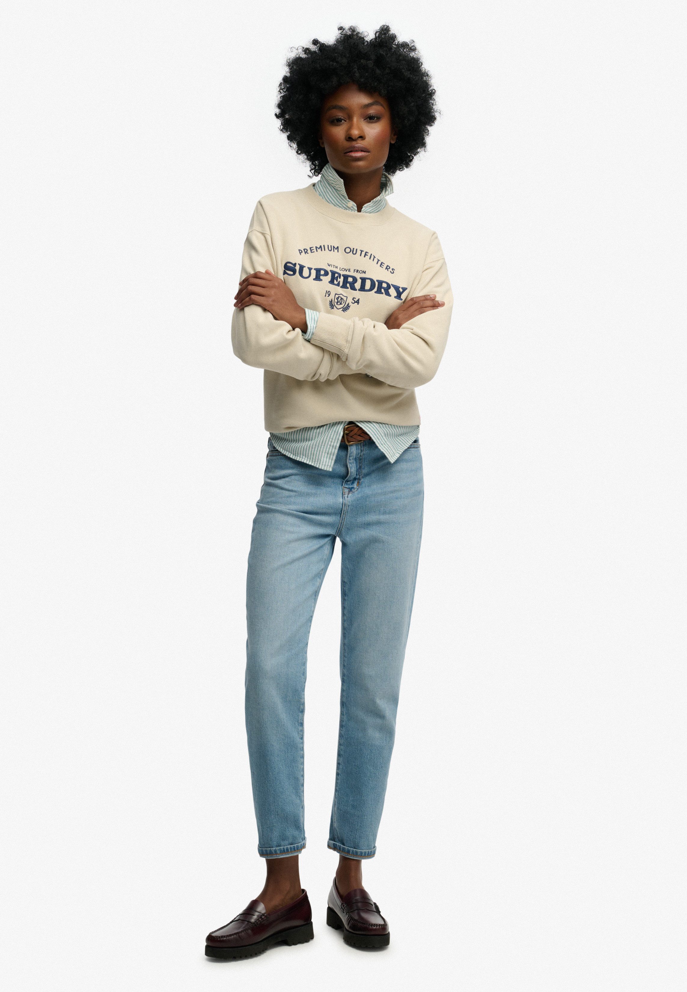 Sweatshirt LUXE CASUAL EMB LOOSE CREW