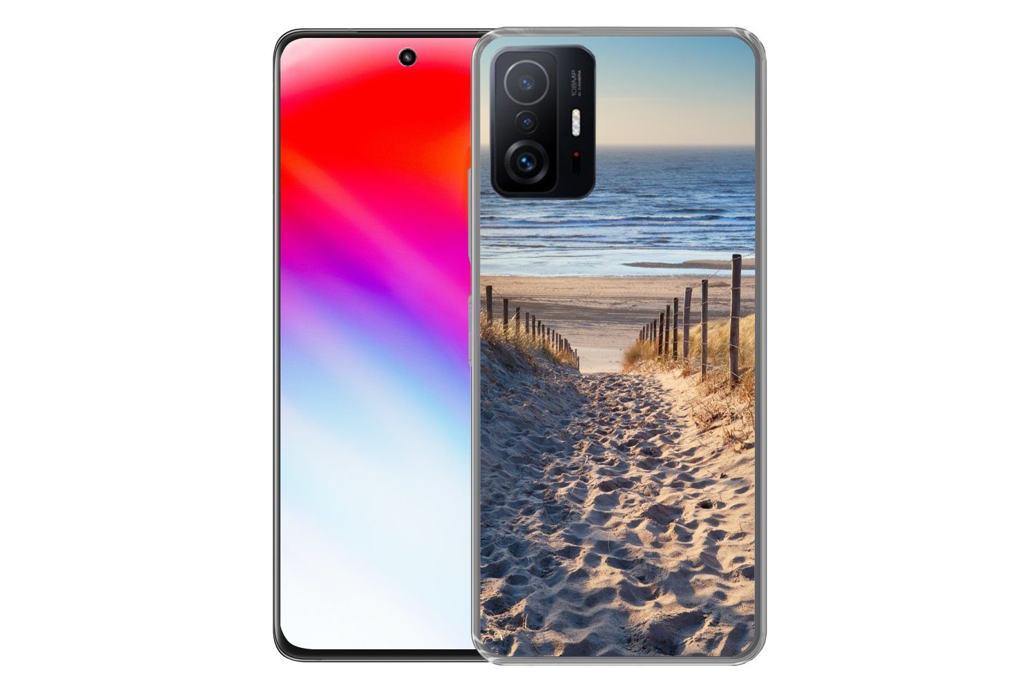 MuchoWow Handyhülle für Xiaomi 11 Lite 5G NE Strand - Meer - Niederlande - Dünen - Sonne, Phone Case, Silikon, Schutzhülle Dünn