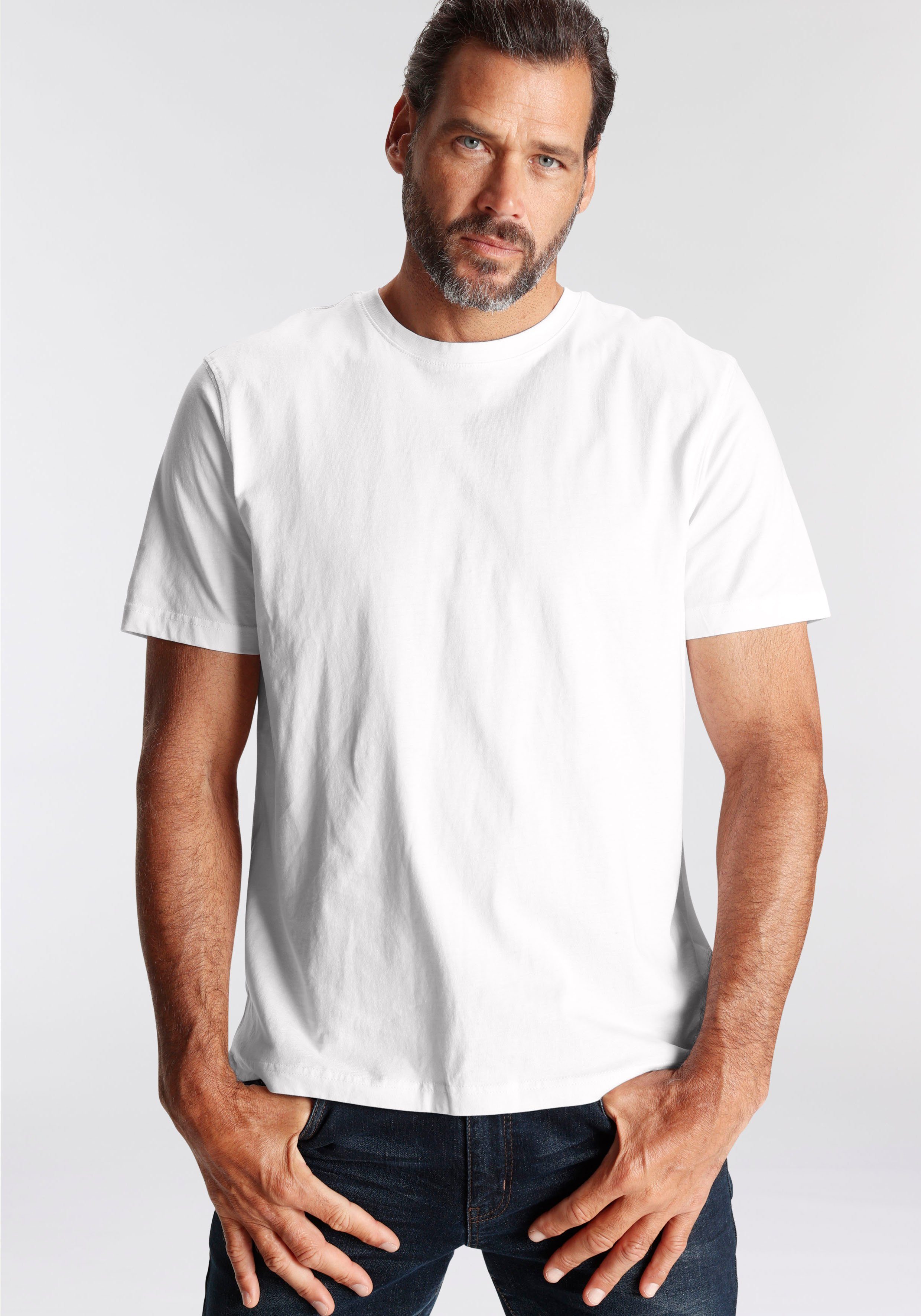 Unterzieh- Man's T-Shirt als T-shirt weiß World perfekt (Packung, 3er-Pack) 3-tlg.,