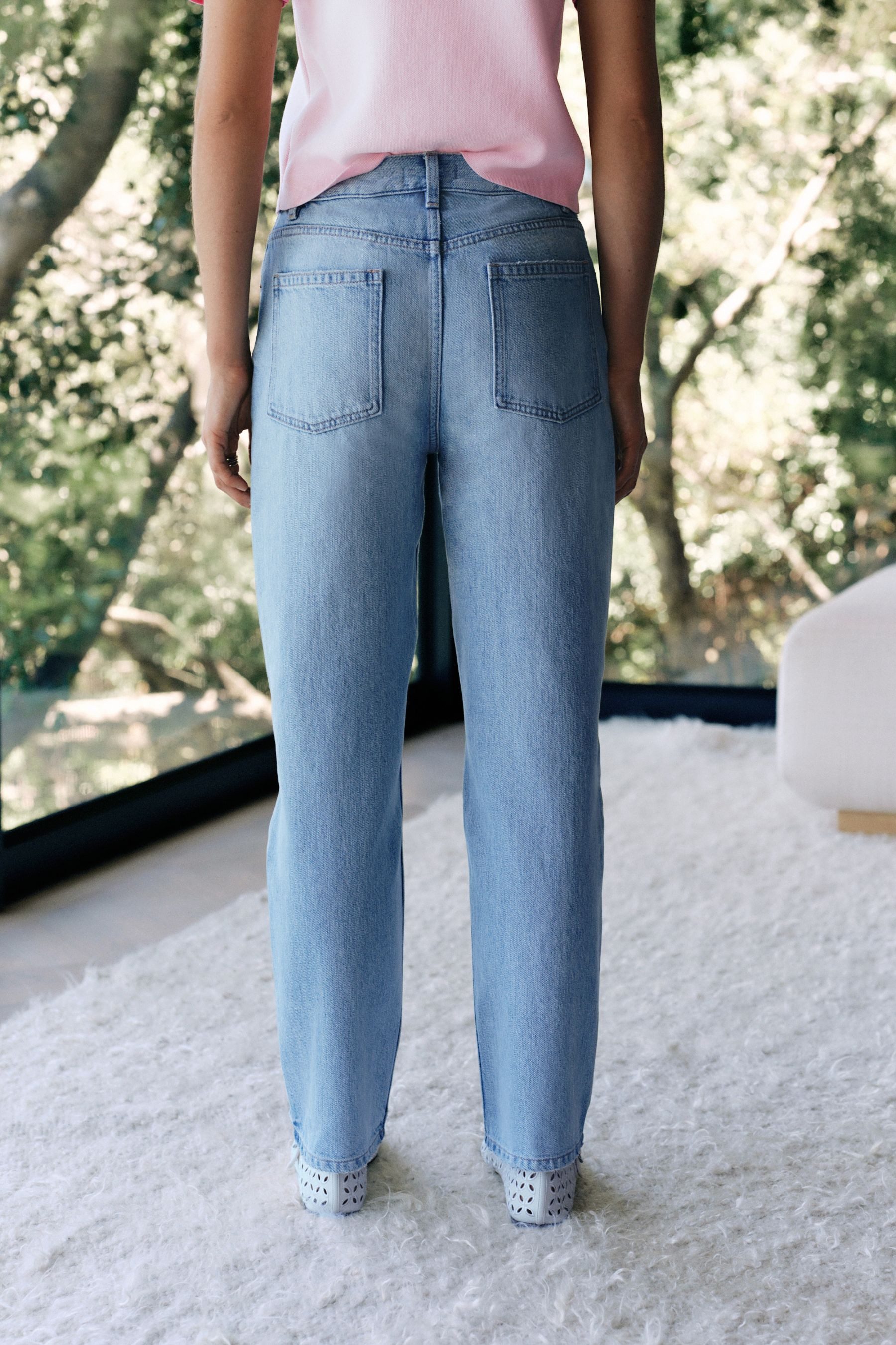 Next Straight-Jeans Authentische City Hochbund-Jeans, Kurzgröße (1-tlg)