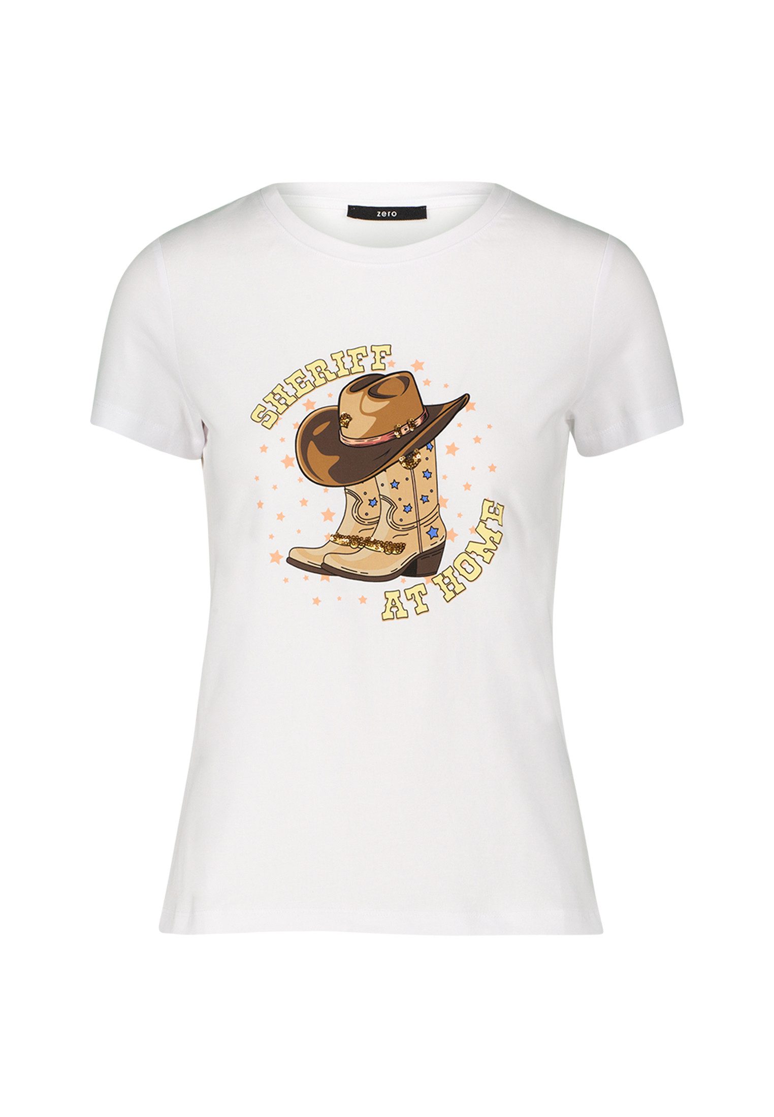 Zero Kurzarmshirt zero Shirt mit Cowboy-Print günstig online kaufen