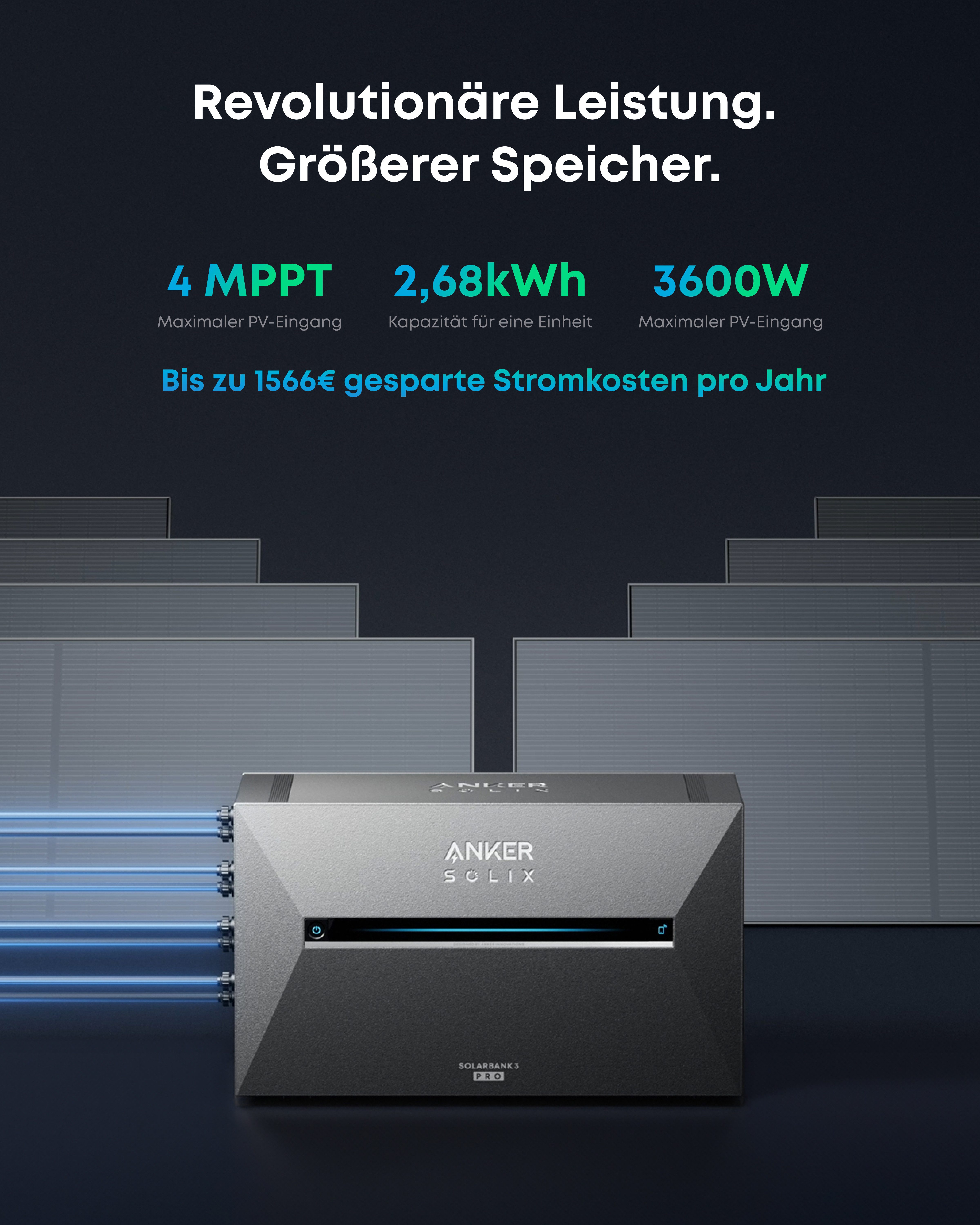 Anker Solarmodul Anker SOLIX Solarbank 3 E2700 Pro, 4 MPPTs