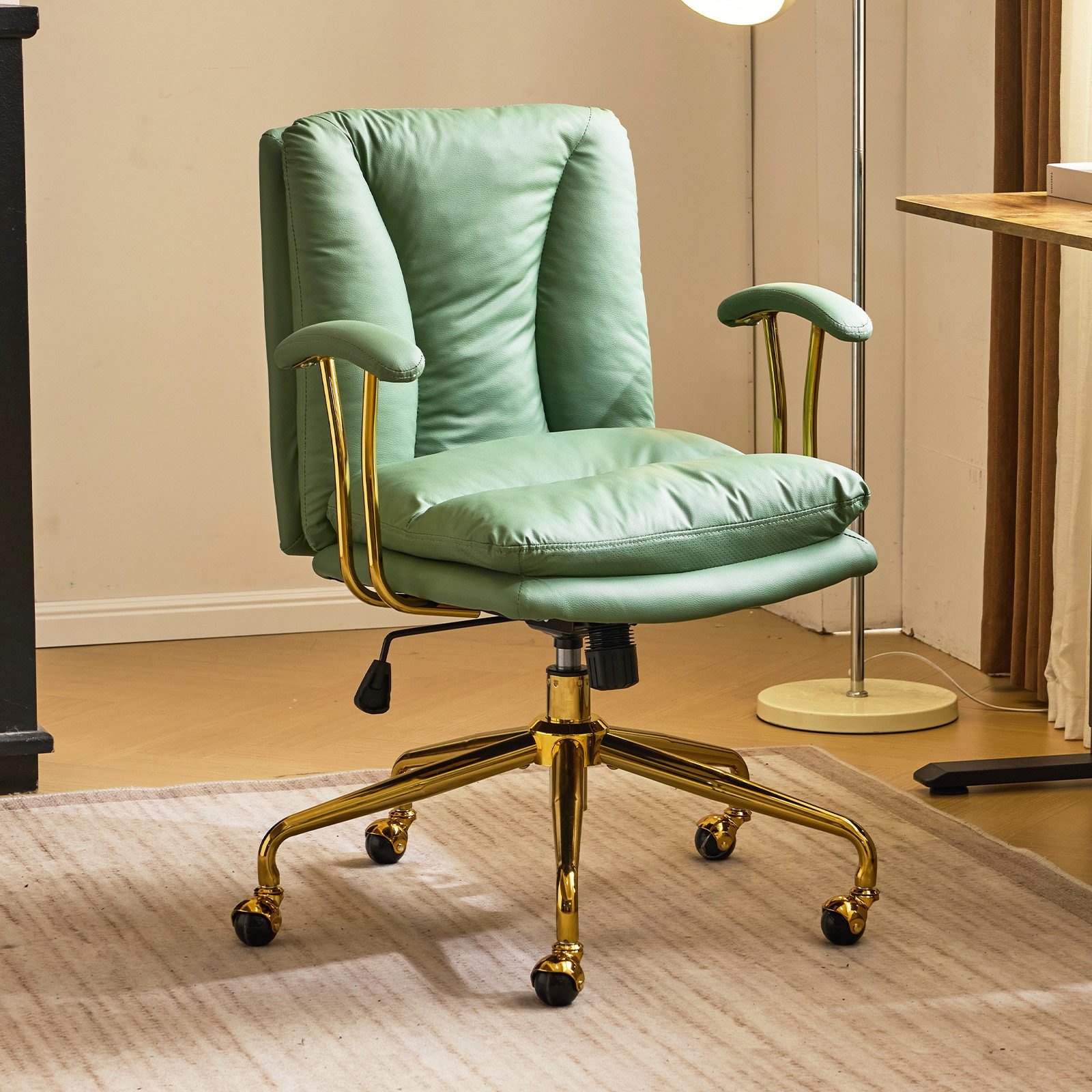 VINGLI Bürostuhl Ergonomisch, Schreibtischstuhl mit Goldenen günstig online kaufen