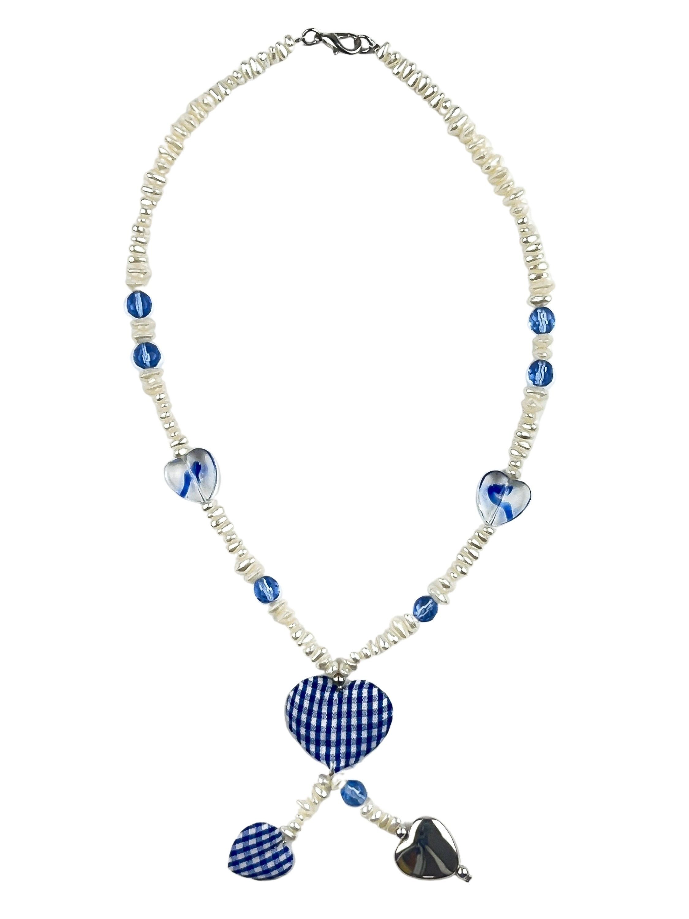 Allgäu Rebell Kette mit Anhänger Lisl, Anhänger aus kariertem Stoff