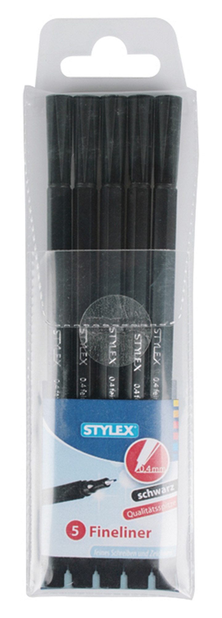 Fineliner 5 Fineliner / Strichstärke: 0,4mm / Farbe: schwarz