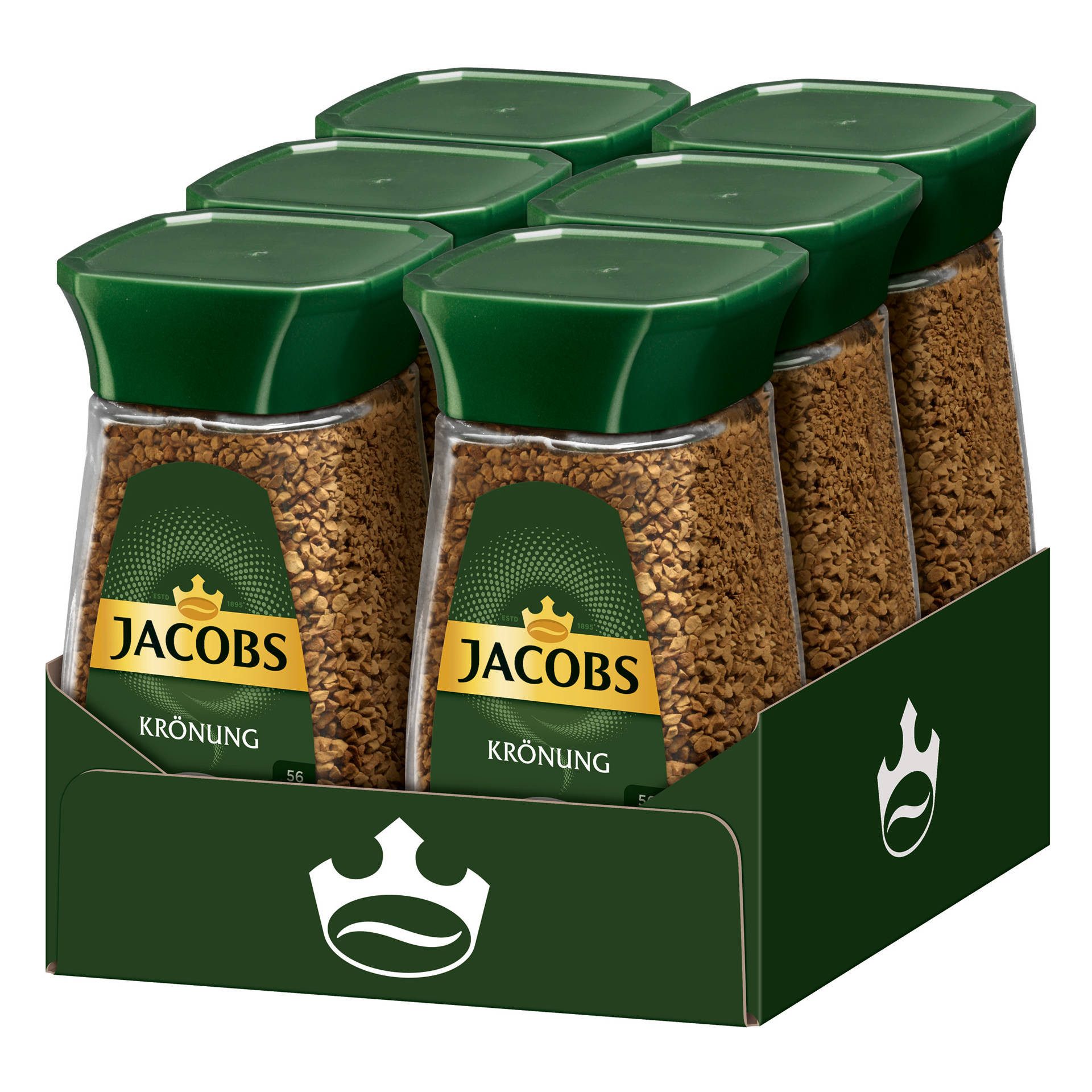 JACOBS Kaffee Löskaffee Krönung Instantkaffee 6 x 100 g, 600 g, (Packung, 6er Pack)