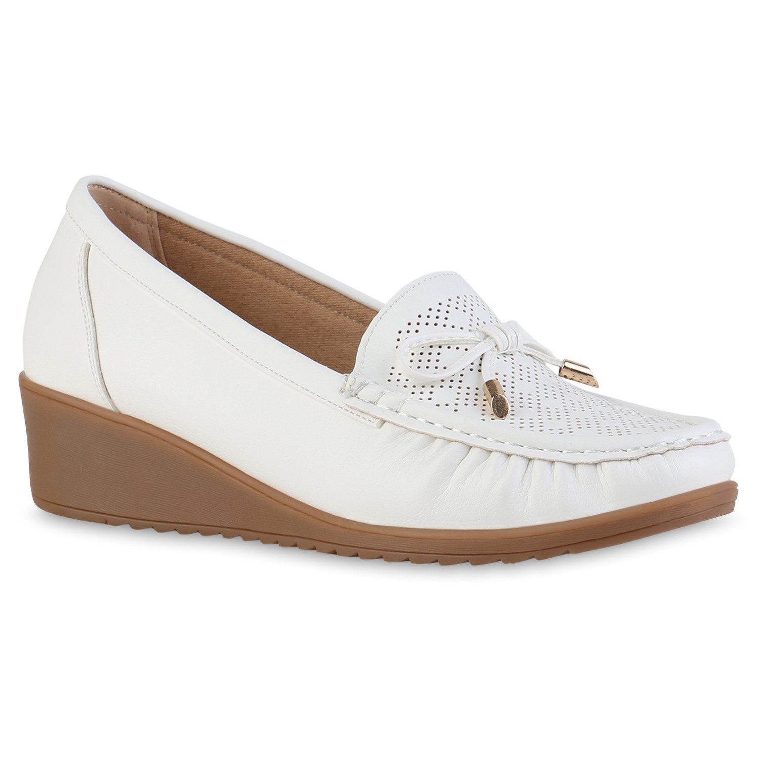 VAN HILL 841619 Slipper Damen Keilslippers Slippers Bequeme Schleifen Profi günstig online kaufen