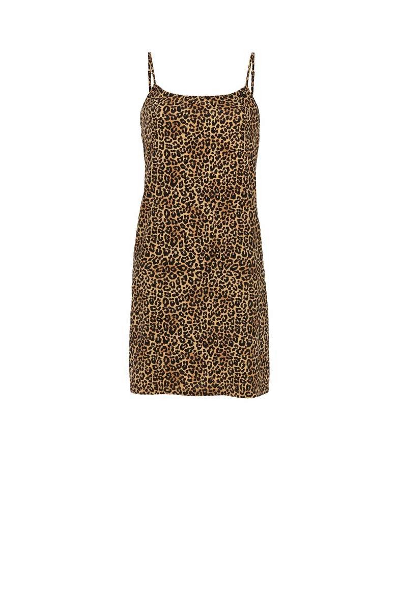 Ringella Sommerkleid aus Viskose-Webware mit Leo-Print und Spaghettiträgern verstellbare Spaghettiträger