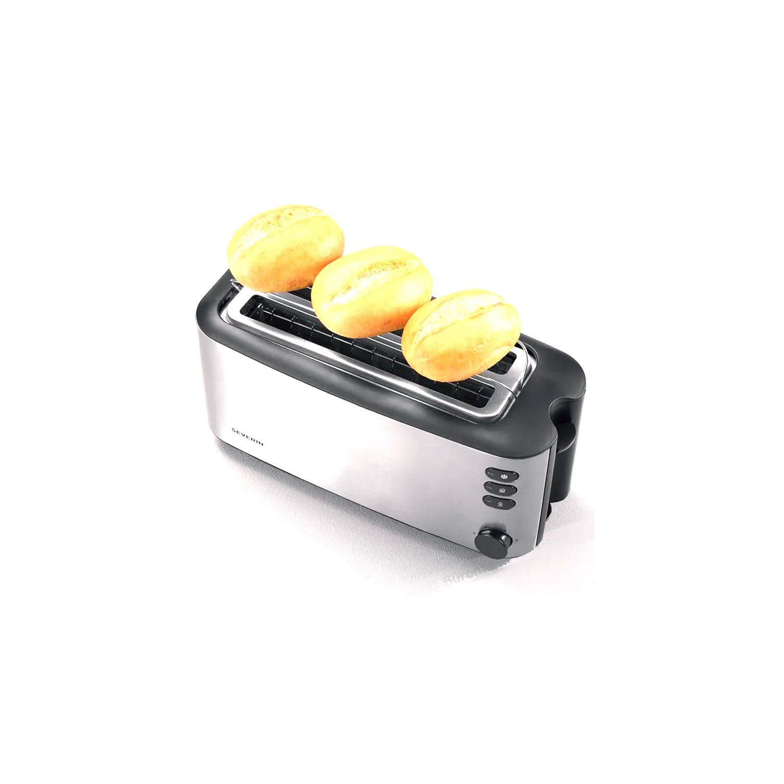 Severin Toaster Severin AT 2509 Automatik-Langschlitztoaster, 1400 W, 2 Langschlitz-Röstschächte, Brotscheibenzentrierung