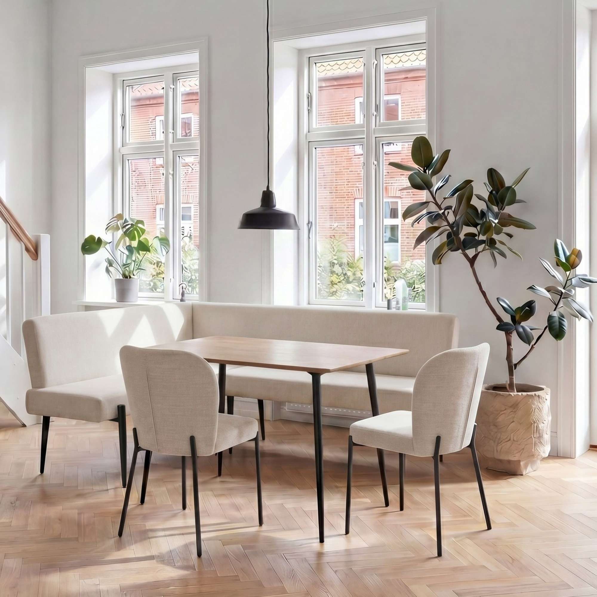 OTTO home Eckbank Frida, Federkern, pflegeleichtem Velours oder Webstoff Bezug, Breite 210 cm