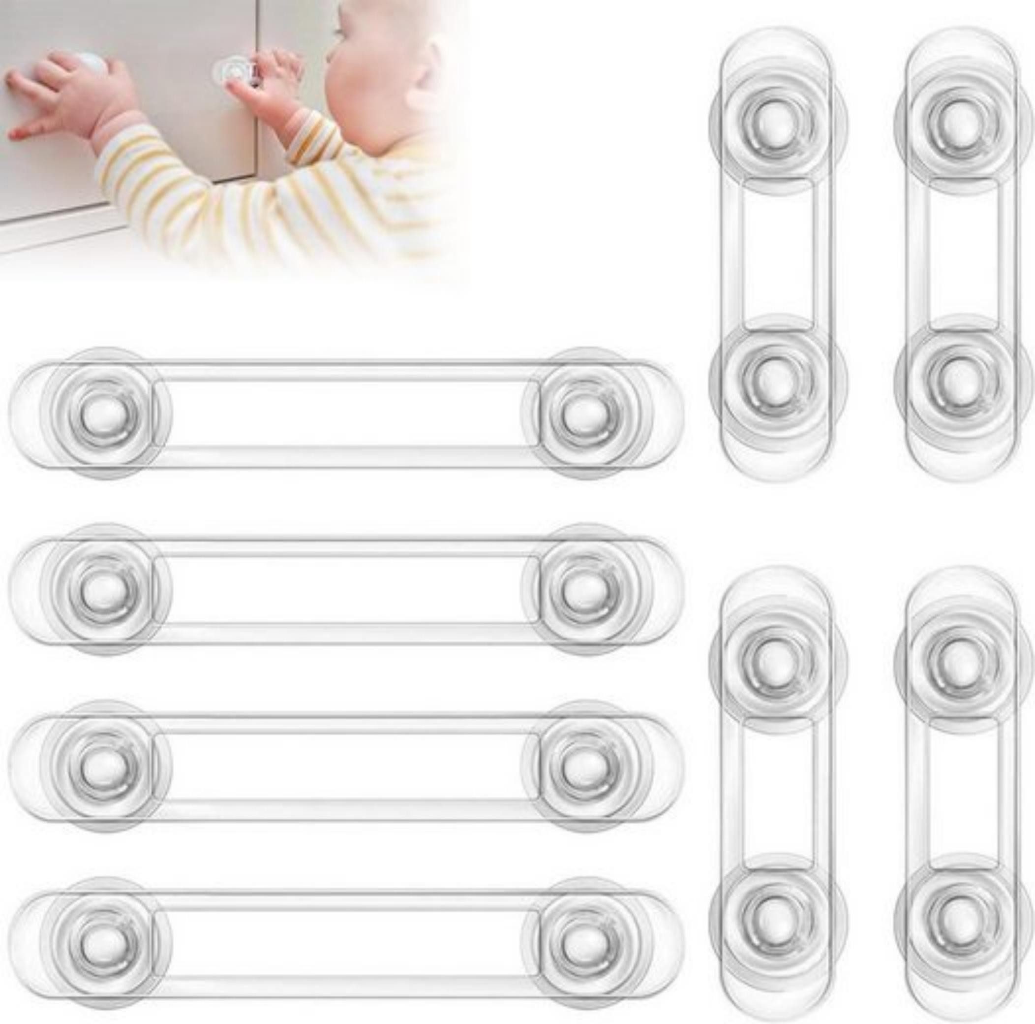 Kindersicherung 8 Stück Baby Kindersicherungen zum Kleben für Schubladen