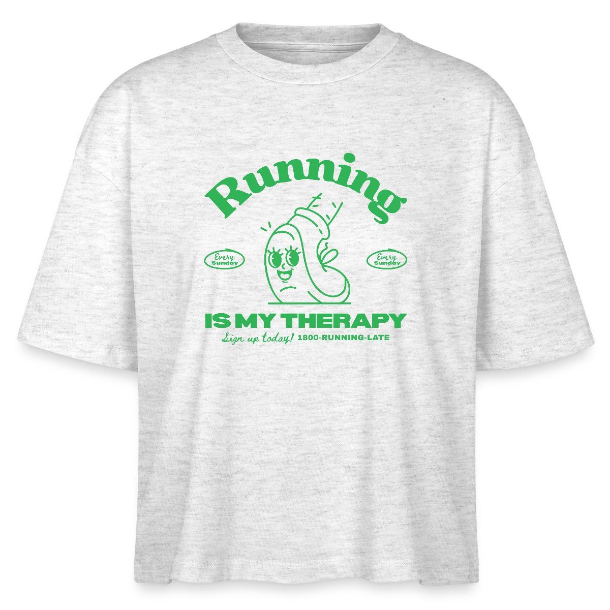 T-Shirt Running Club Design Boxy Shirt Damen