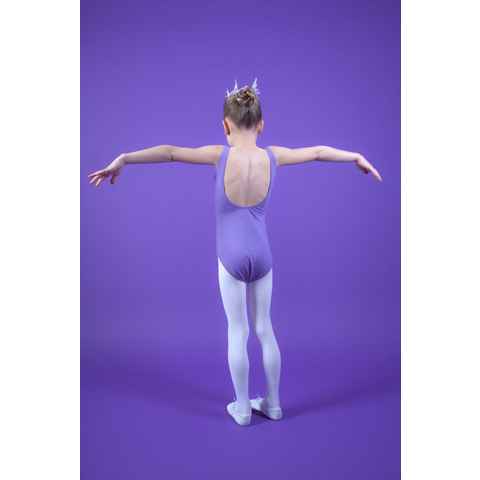 tanzmuster Body Ballettbody Linda mit tiefem Rückenausschnitt ärmelloses Trikot fürs Kinder Ballett