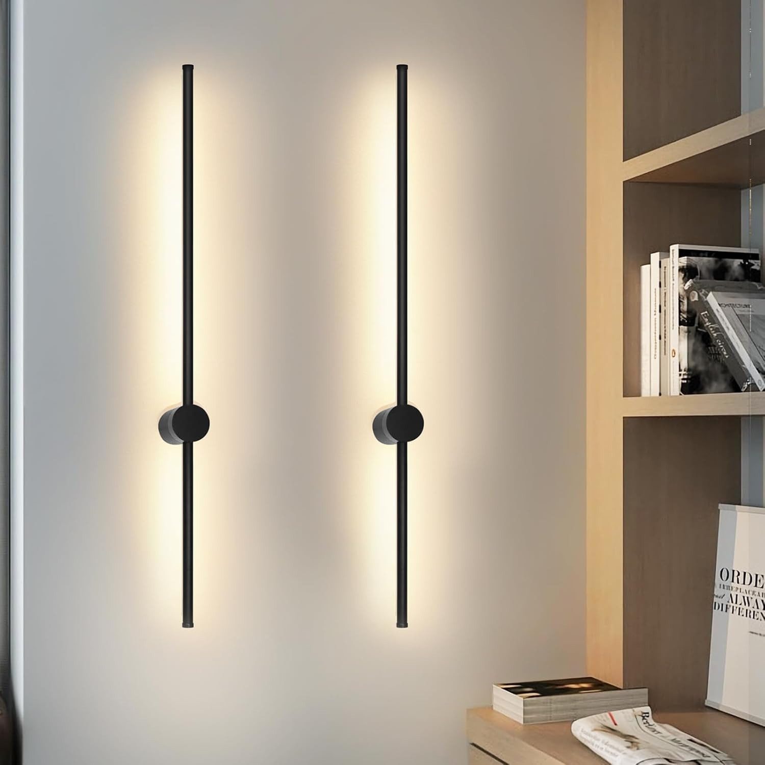 Nettlife LED Wandleuchte 60CM Schwarz Modern Flurlampe Schwenkbar 90°, Schw günstig online kaufen