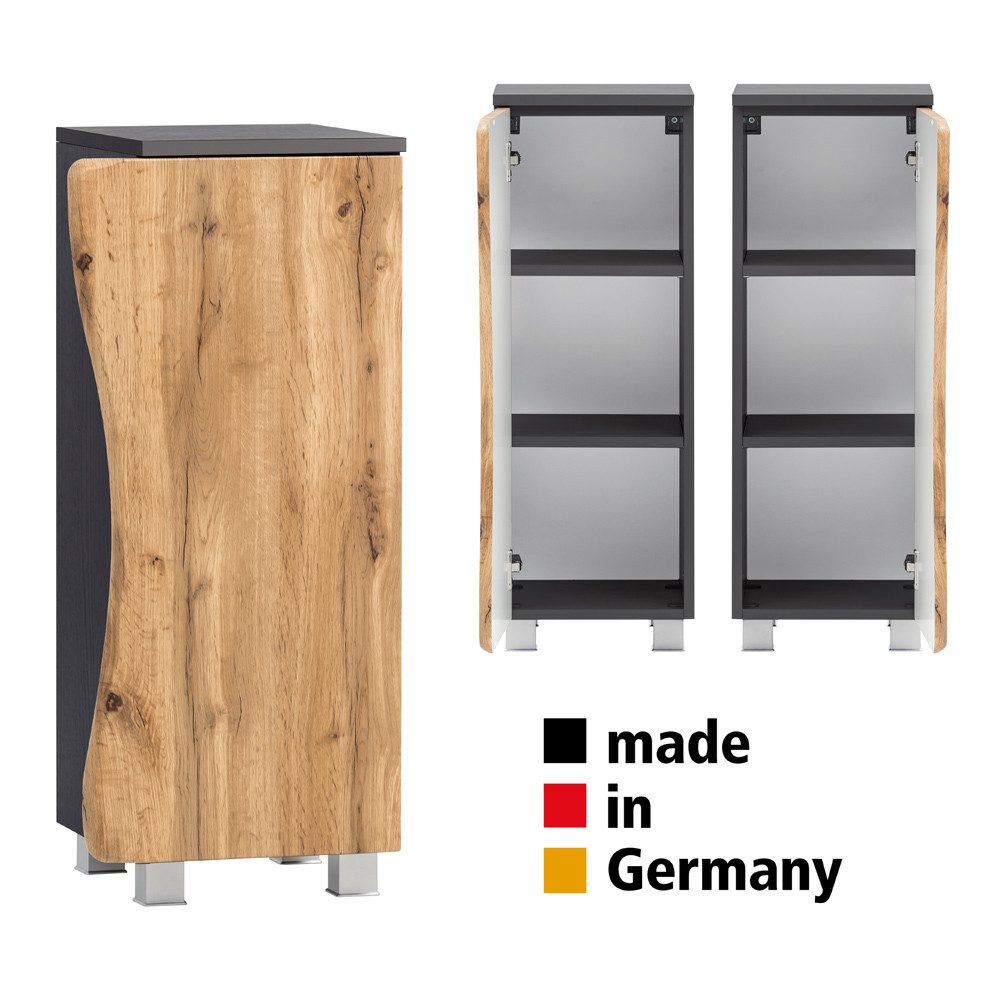 Lomadox Unterschrank KAHLA-03 graphit mit Front günstig online kaufen