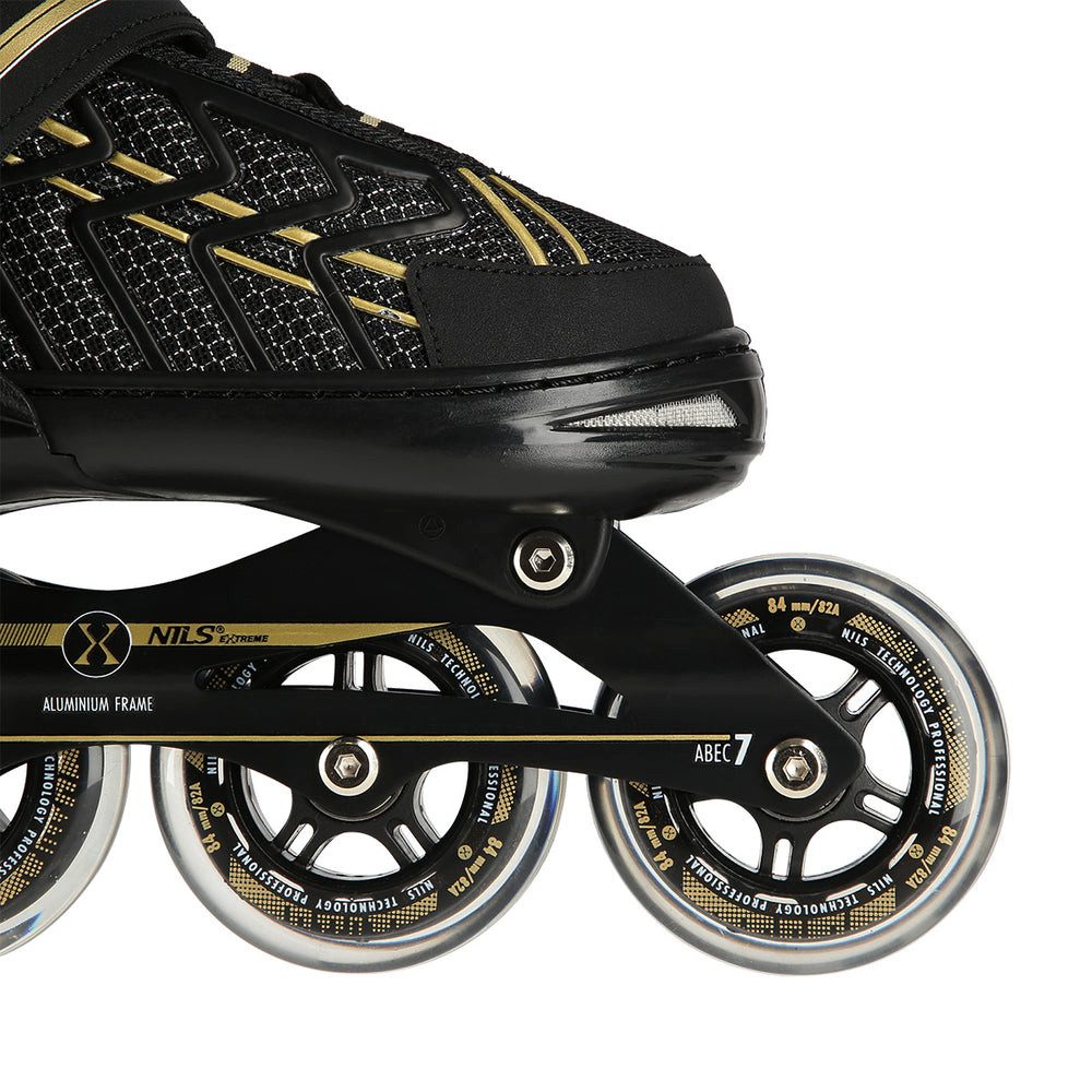 NILS EXTREME Inlineskates Inliner Rollschuhe Speedskates, (Spar-Set, 2-St., 39-42), größenverstellbar, ABEC 7, Aluminiumschiene, 84 mm