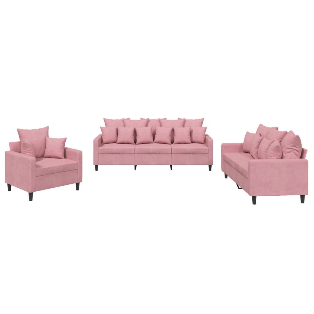 vidaXL Sofa, 3-tlg. Sofagarnitur mit Kissen günstig online kaufen