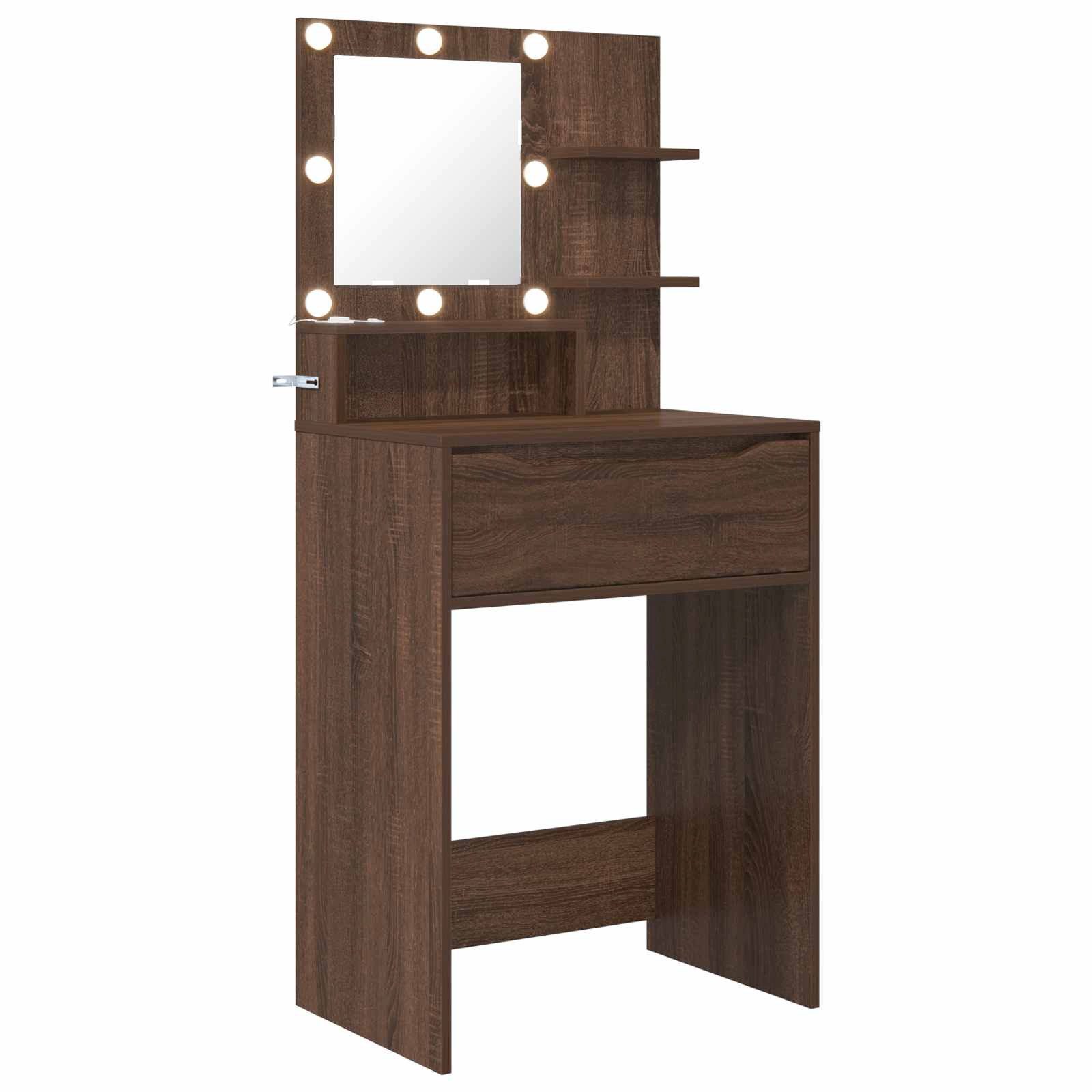 vidaXL Schminktisch Schlafzimmer-Frisiertische Braun Eichen-Optik Holzwerkstoff (1-St)