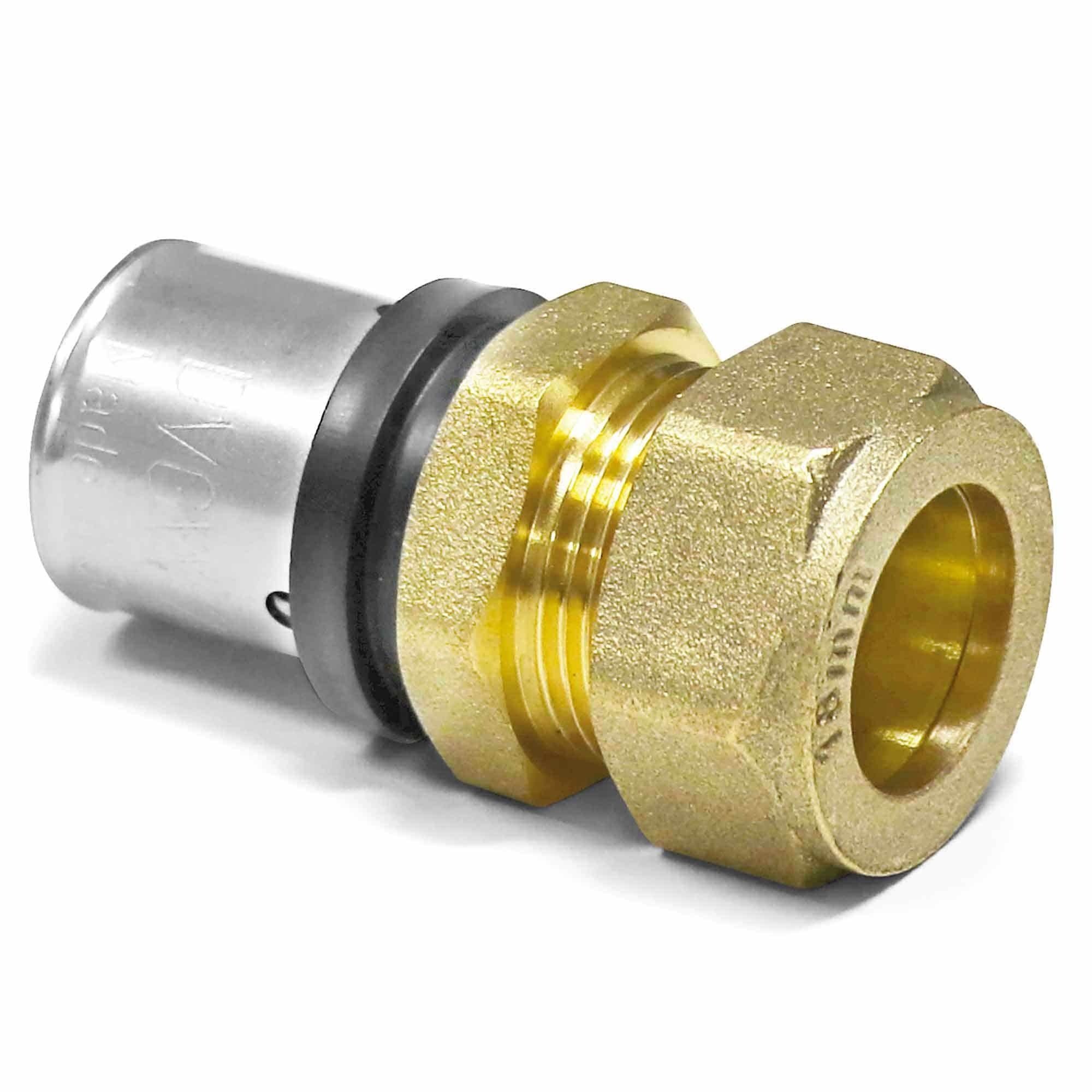 PipeTec Deutschland Pressfitting Pipetec Press-Übergang von Alu-Verbundrohr, CU-Rohr-Klemmringverschraubung