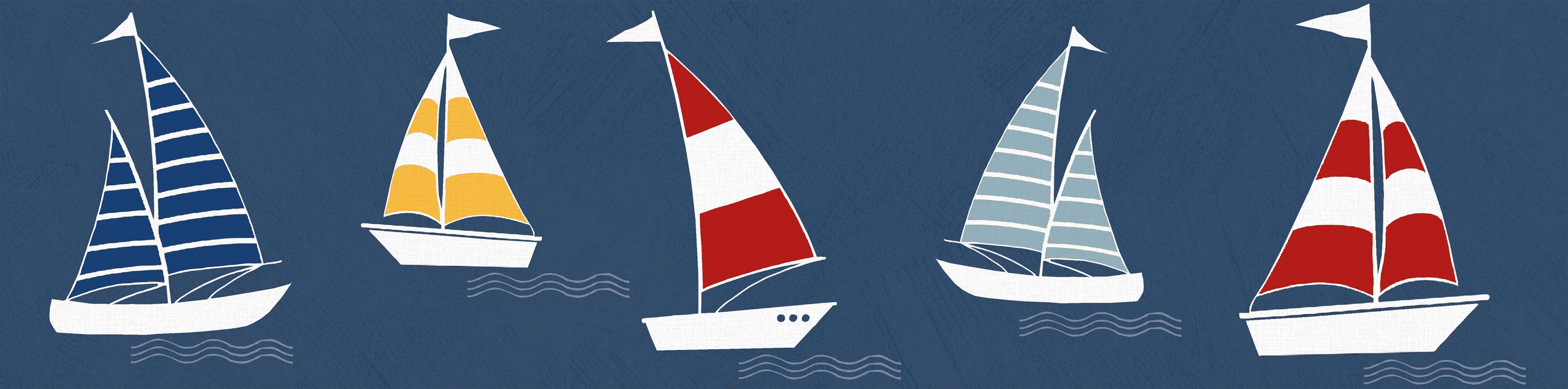 A.S. Création Bordüre Sailor Friends, glatt, abstrakt, naturalistisch, Motiv, Tapete Kinder Bordüre Selbstklebend Borte Wohnzimmer Design …